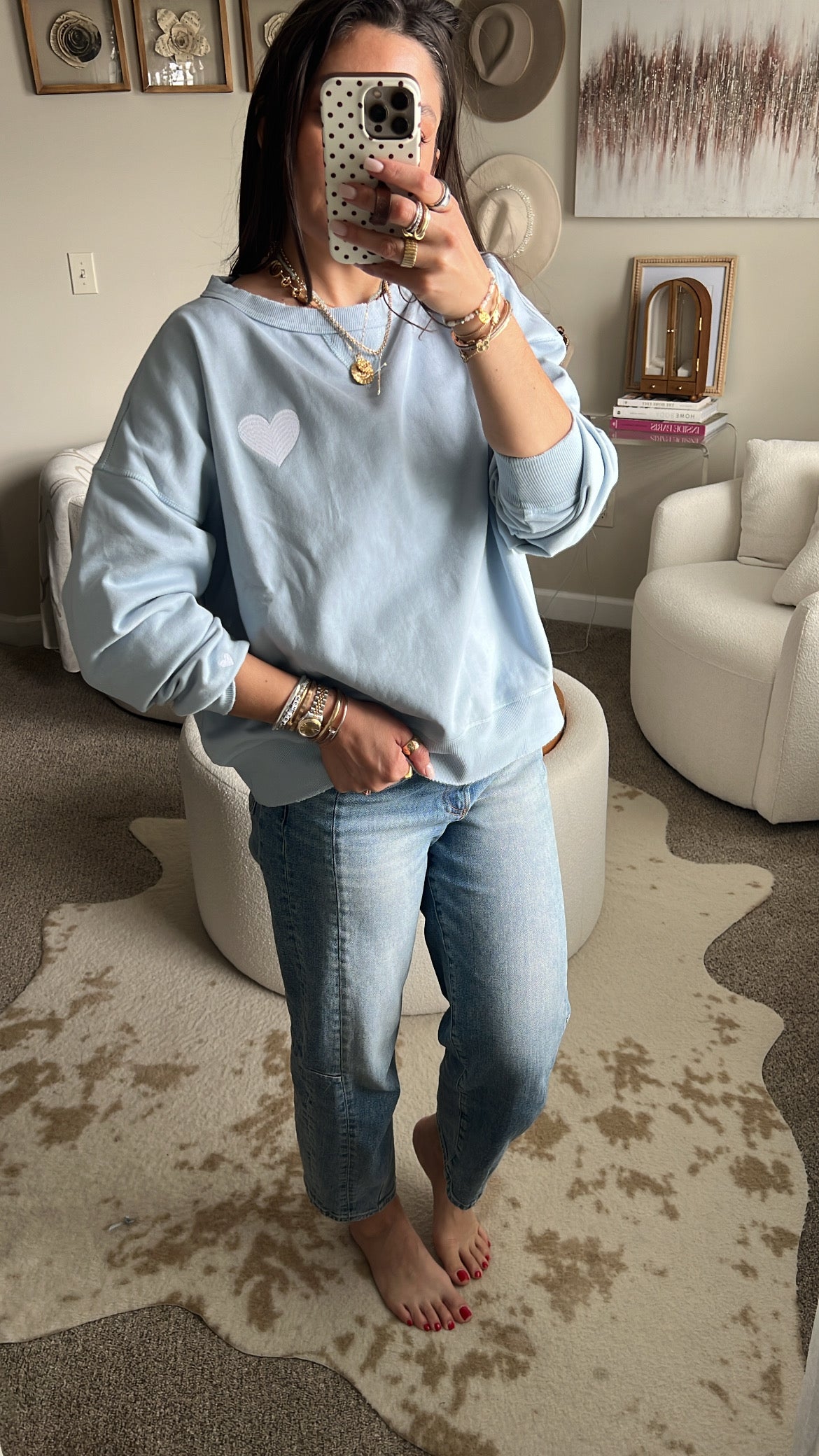 DS x Michele Blue Heart Sweatshirt