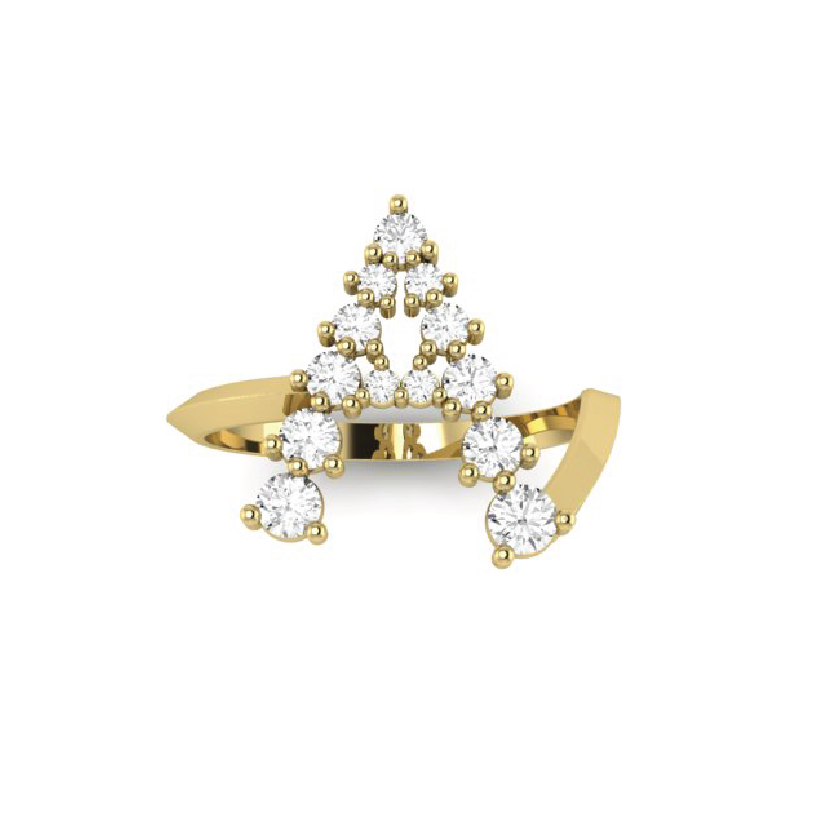 "A" Jumbo Diamond Letter Ring