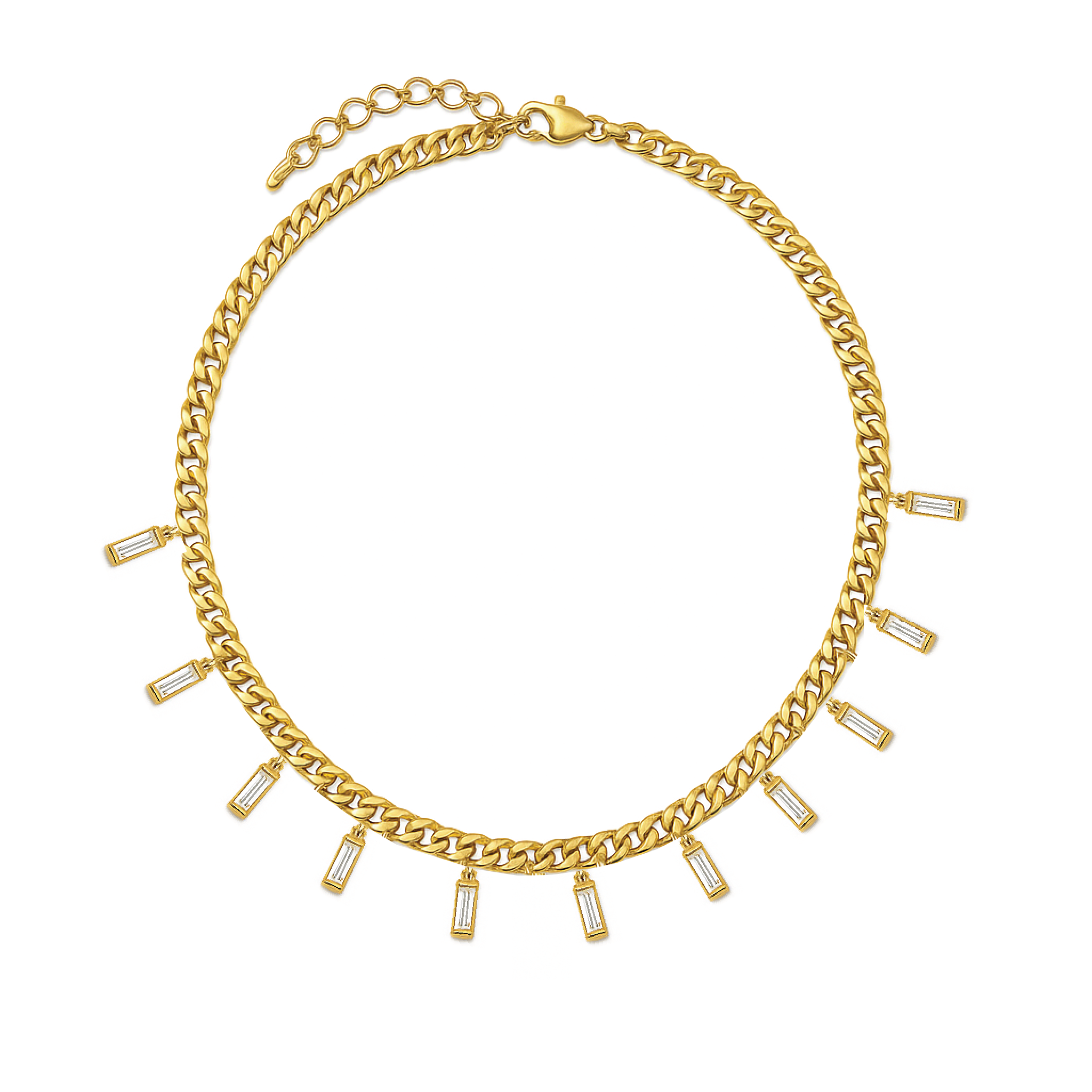 Diamond Baguette Fringe Necklace