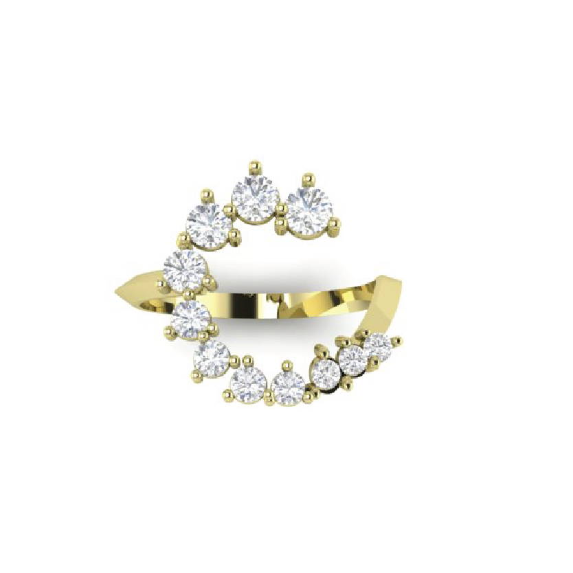 "C" Jumbo Diamond Letter Ring