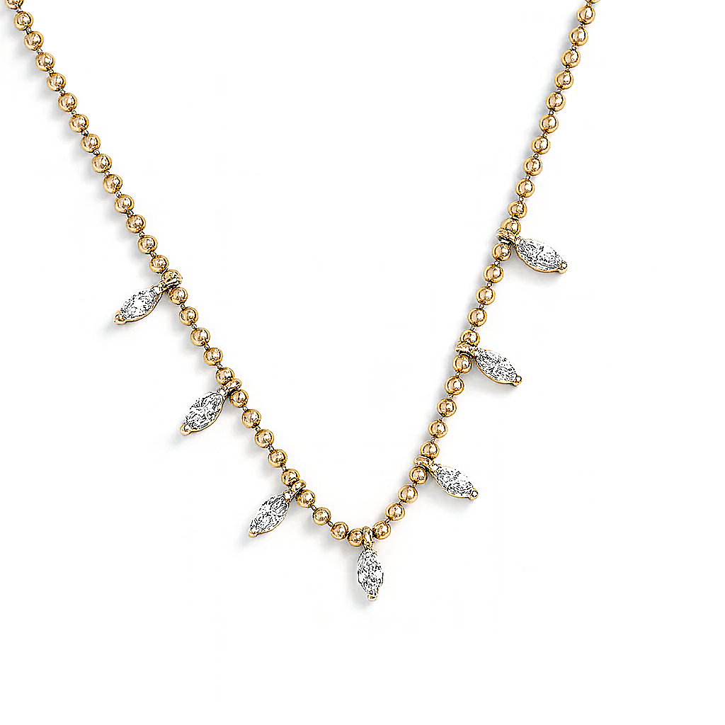 Diamond Marquise Fringe Drop Necklace