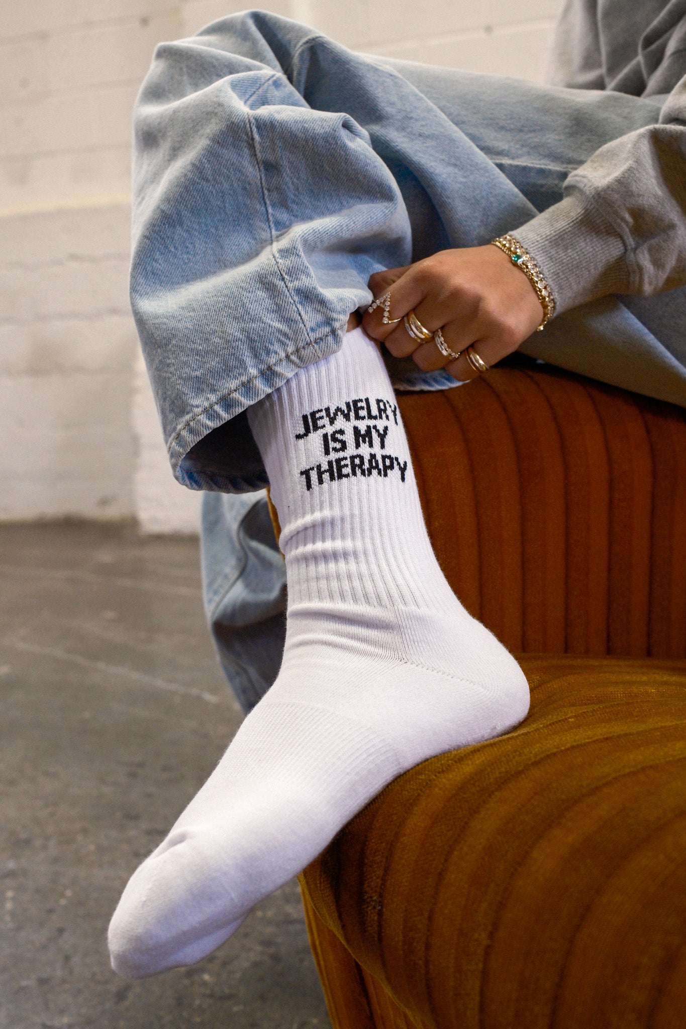 Jewelry Is My Therapy Socks
