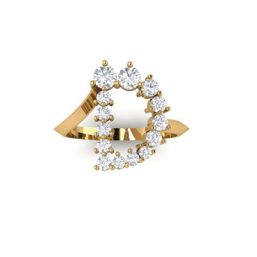 "D" Jumbo Diamond Letter Ring