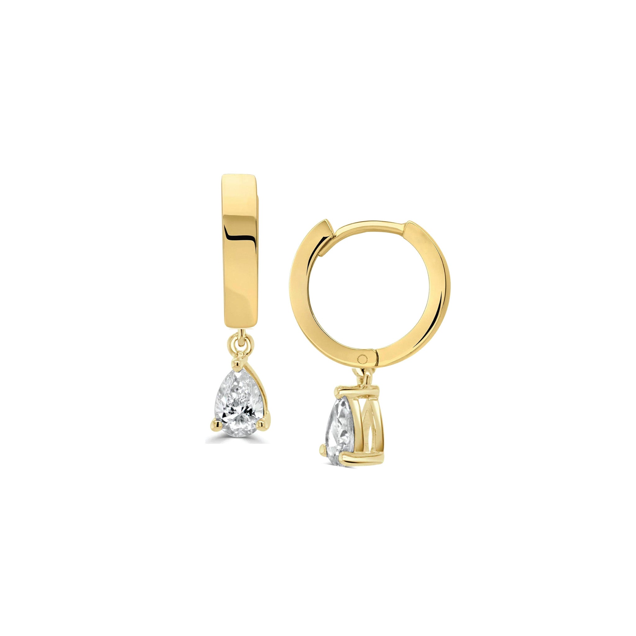 Diamond Pear Drop Huggies