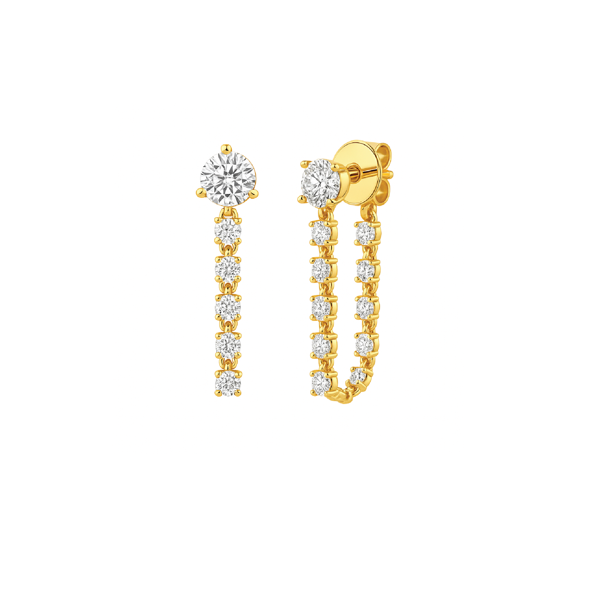 Diamond Chain Loop Earring