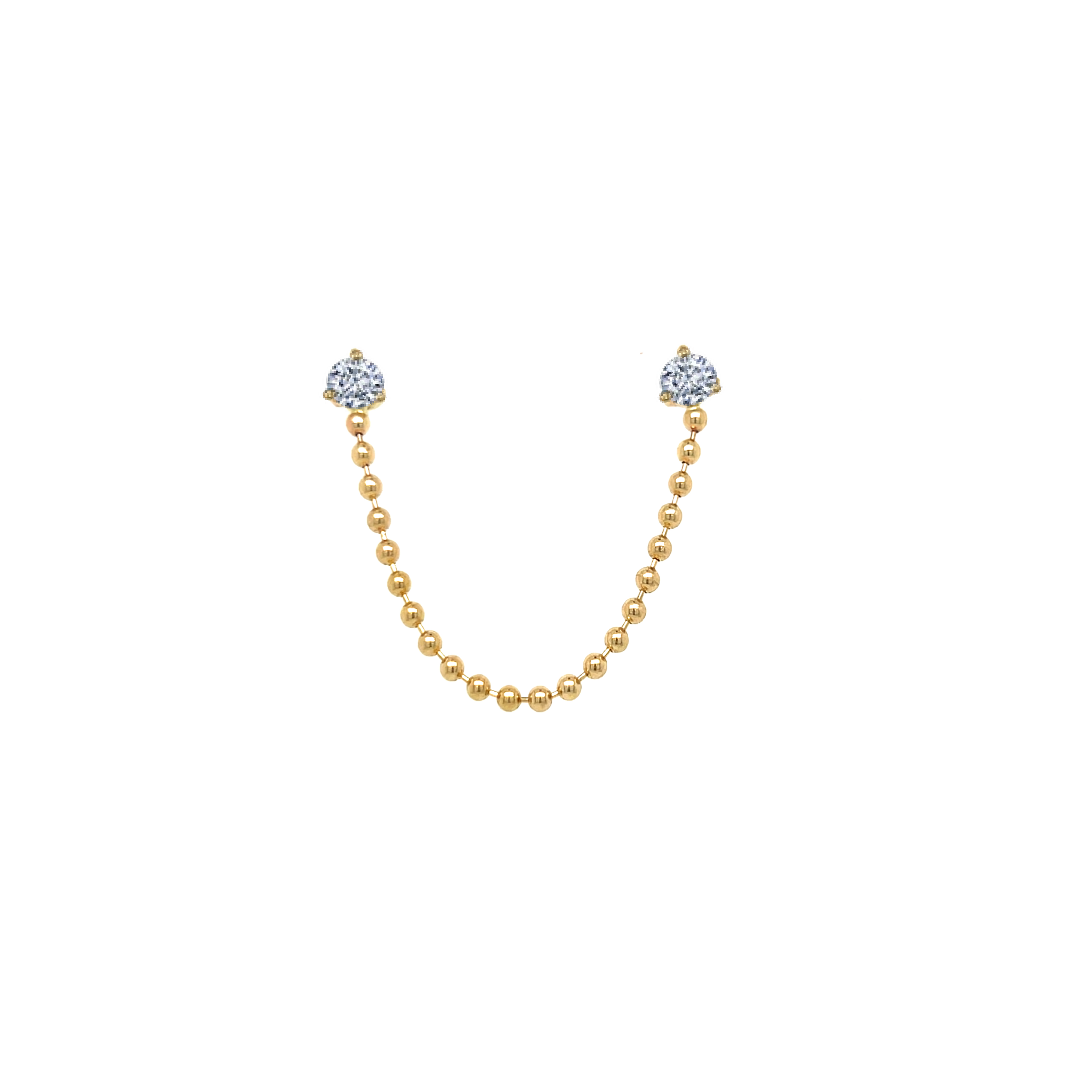 Diamond Ball Chain Connector Earrings