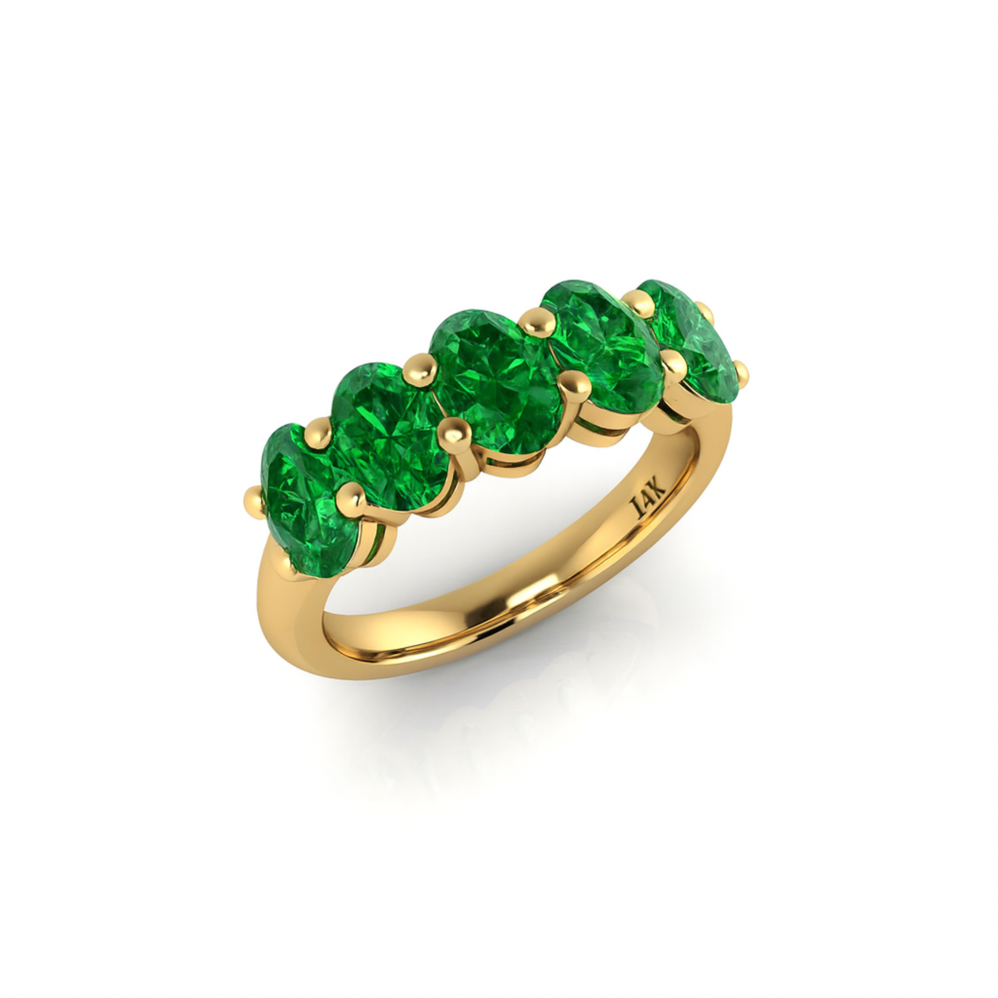 Chunky Oval Emerald Half Ring_