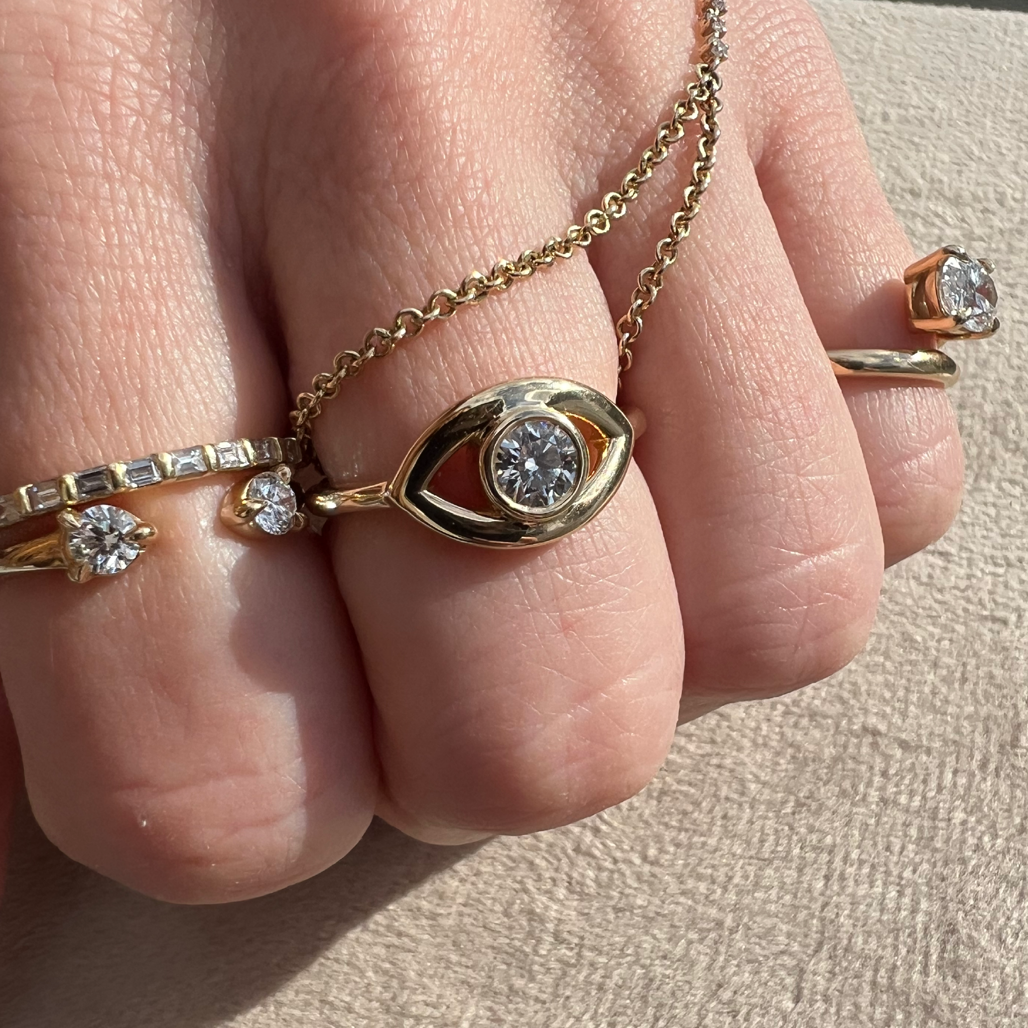 Diamond Evil Eye Ring