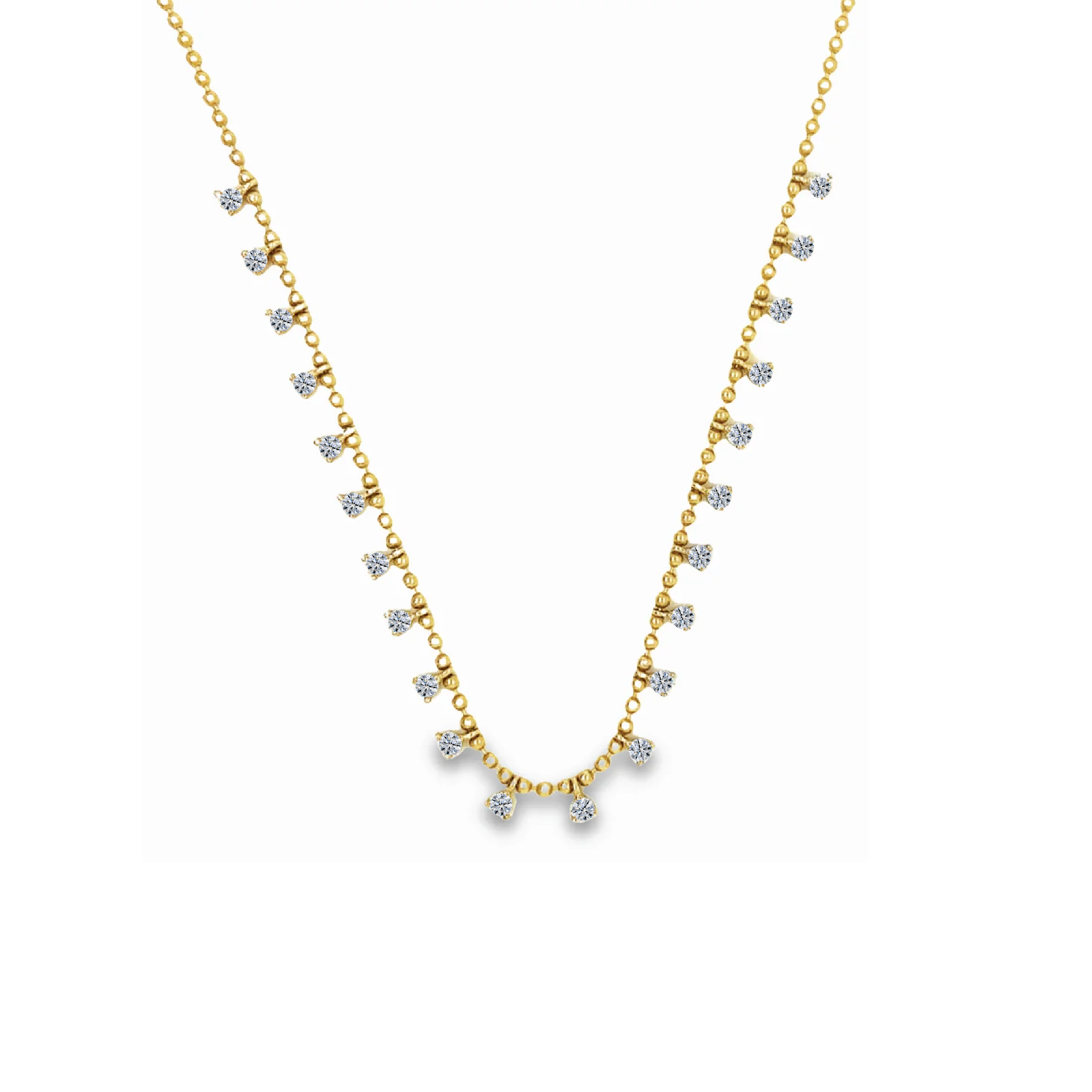 Diamond Fringe Ball Necklace