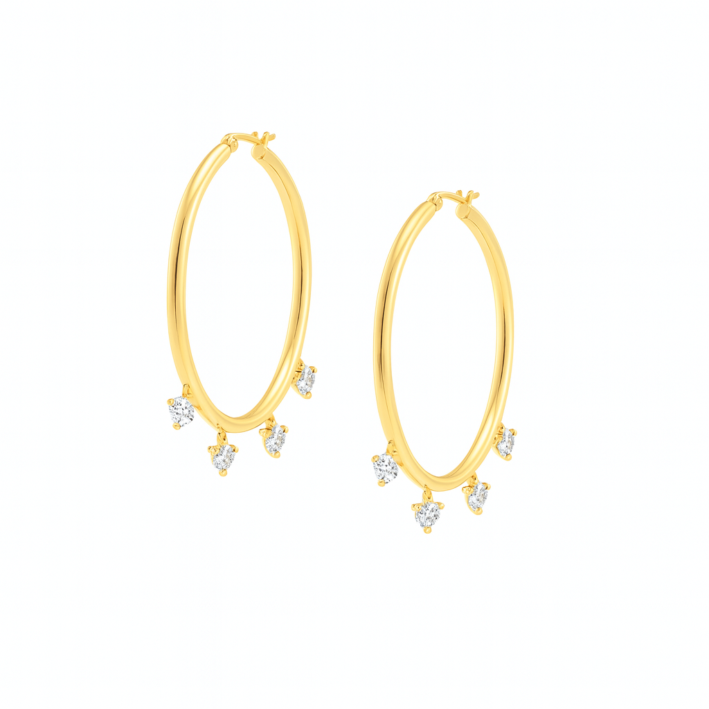 Diamond Fringe Hoops