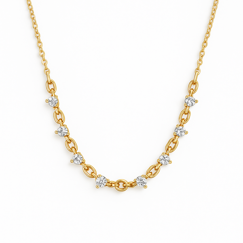 Graduated 3-Prong Diamond Necklace