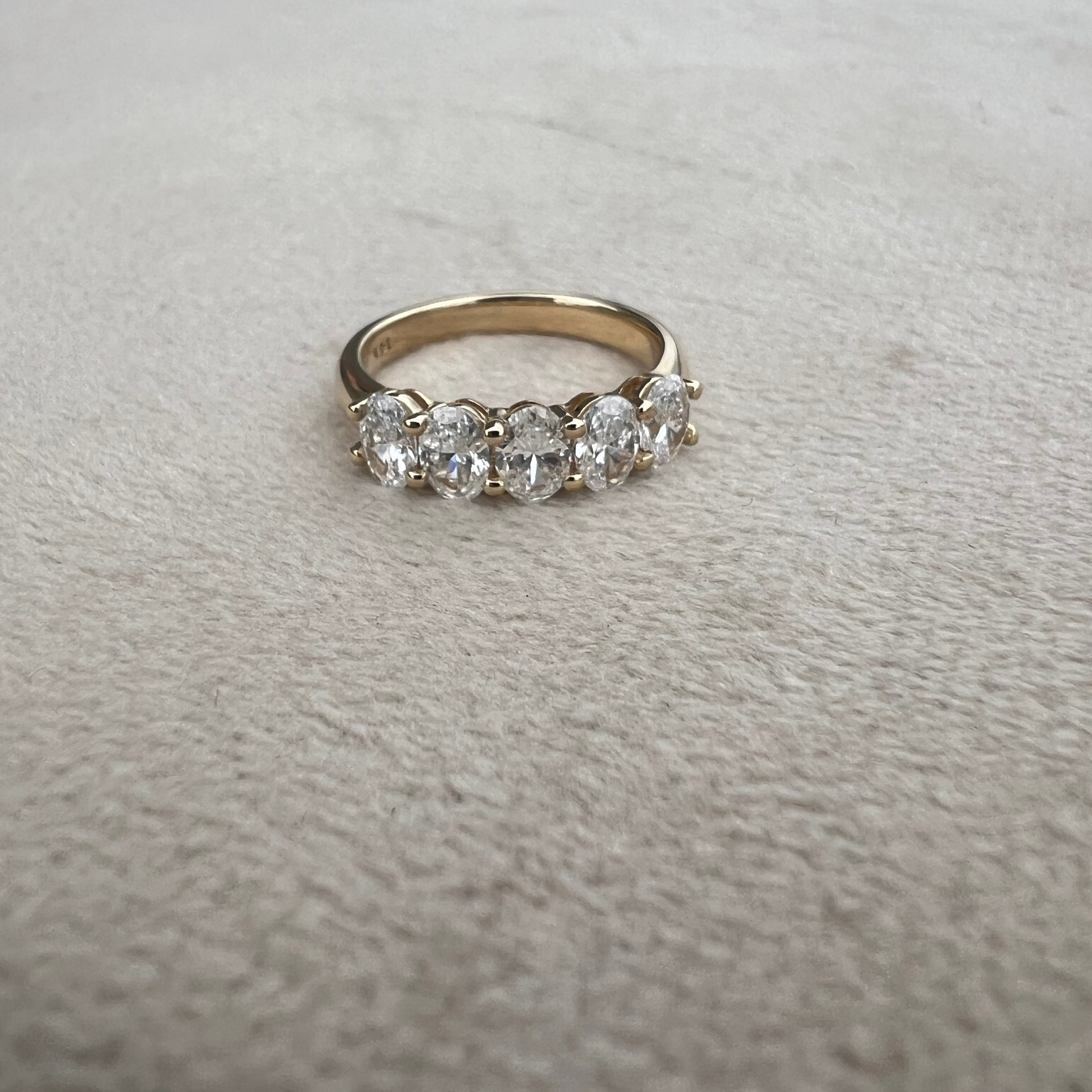 Chunky Oval Diamond Half Ring