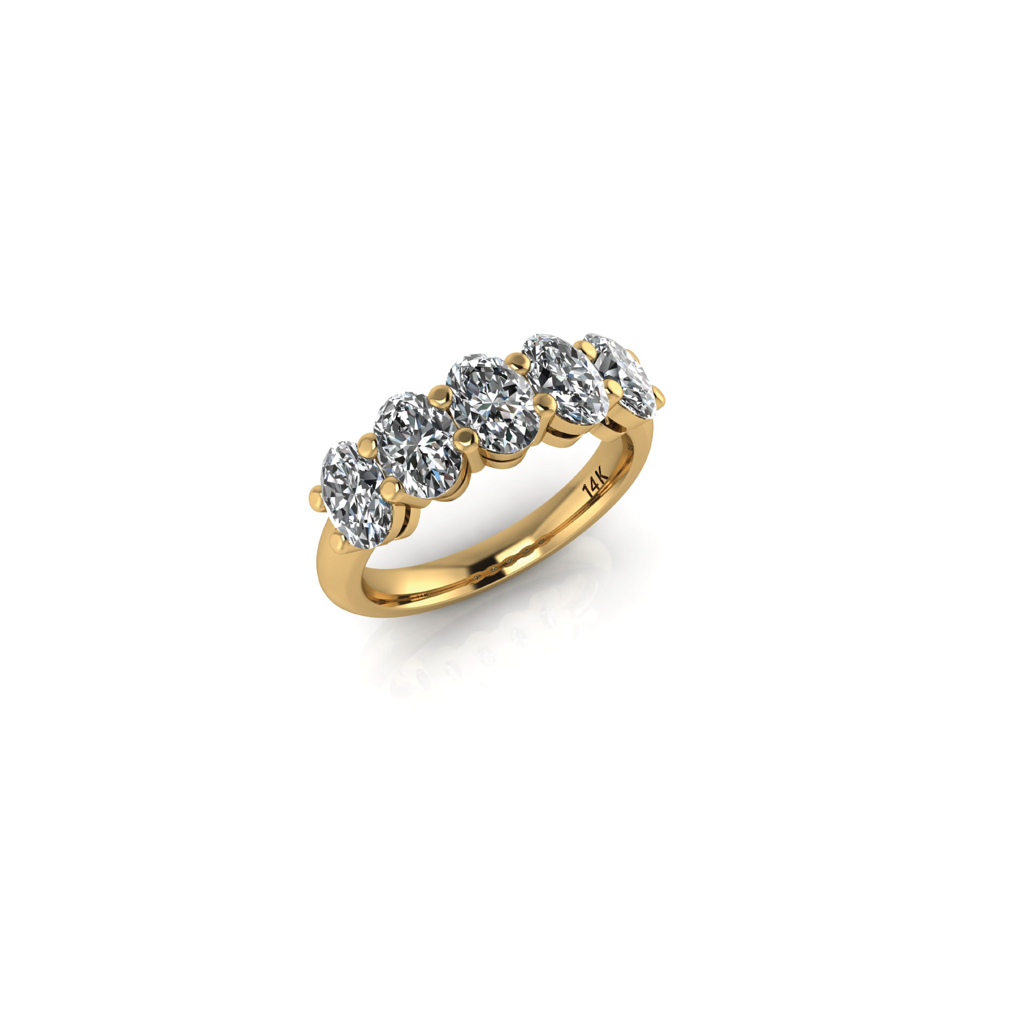 Chunky Oval Diamond Half Ring
