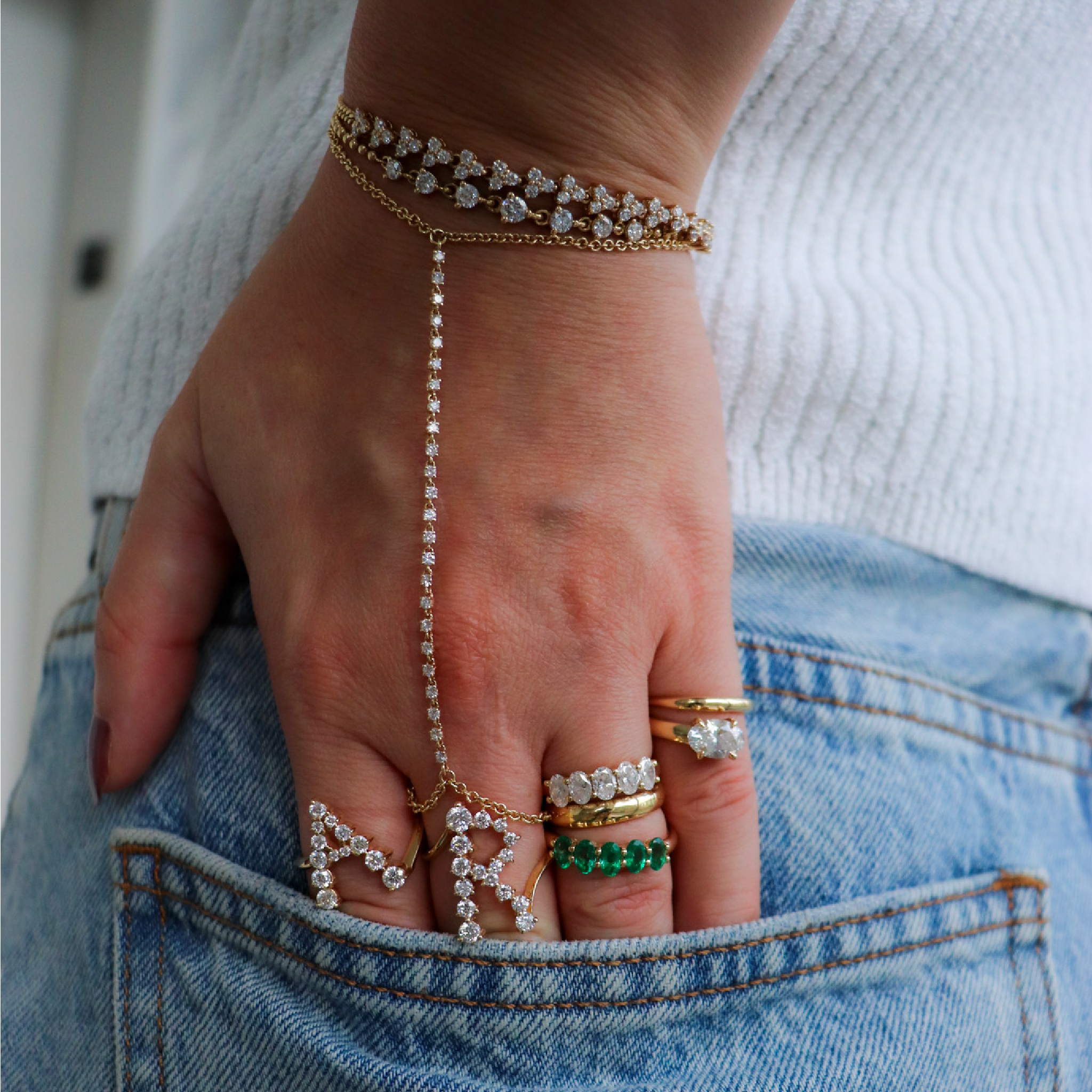 "R" Jumbo Diamond Letter Ring