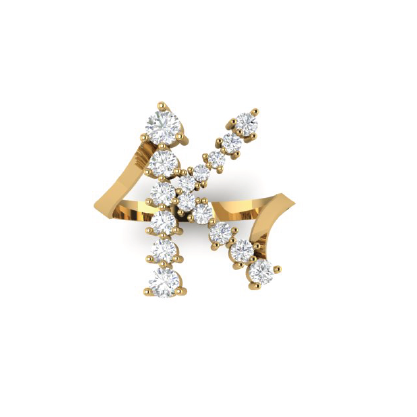 "K" Jumbo Diamond Letter Ring