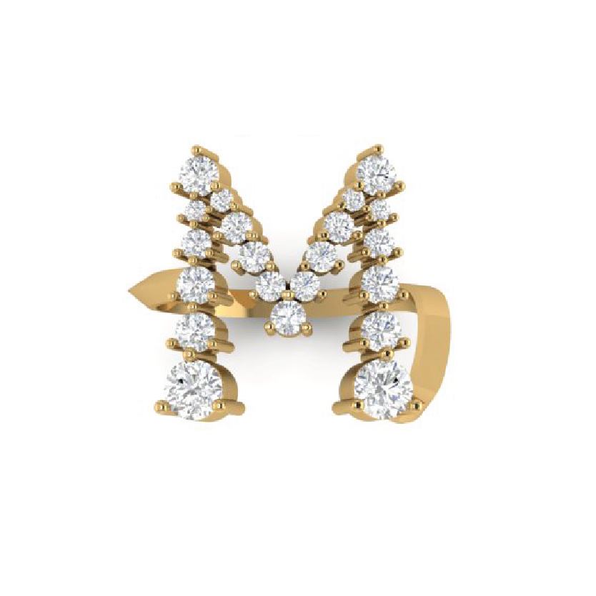"M" Jumbo Diamond Letter Ring