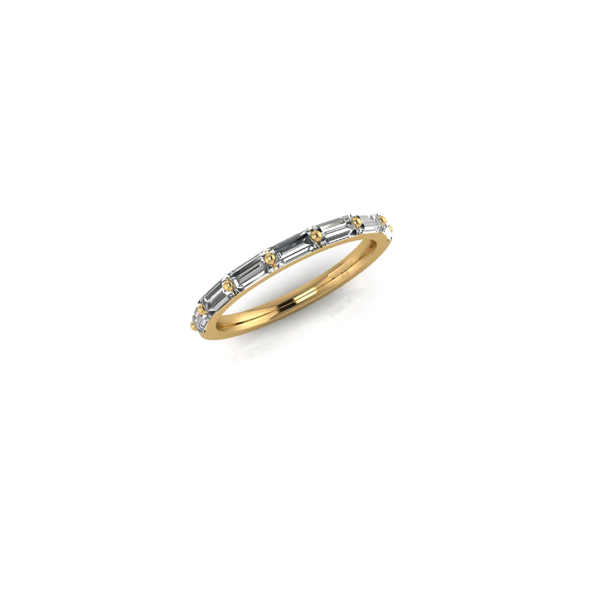 Single Prong Baguette Cut Band