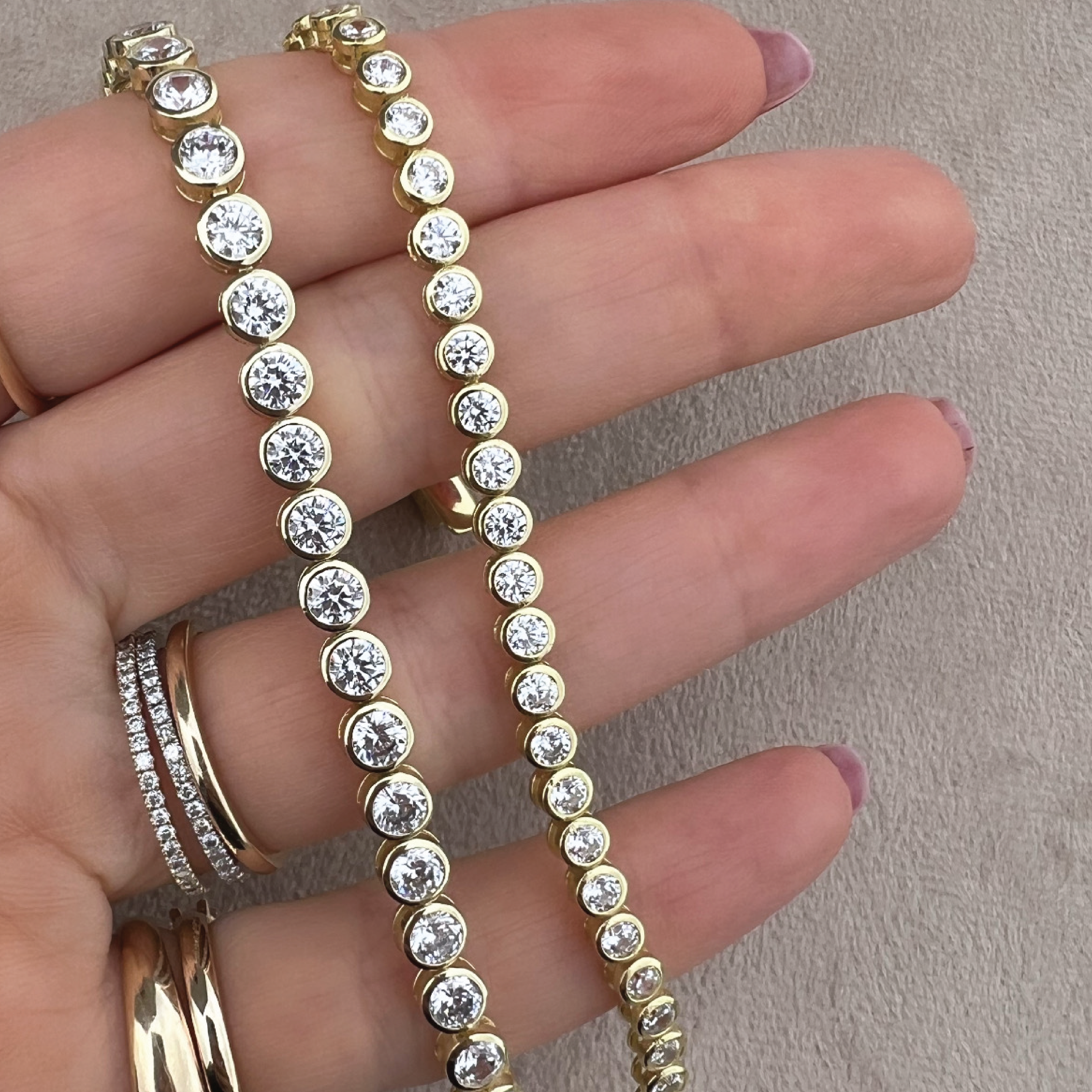 7.25ct Bezel Diamond Tennis Bracelet