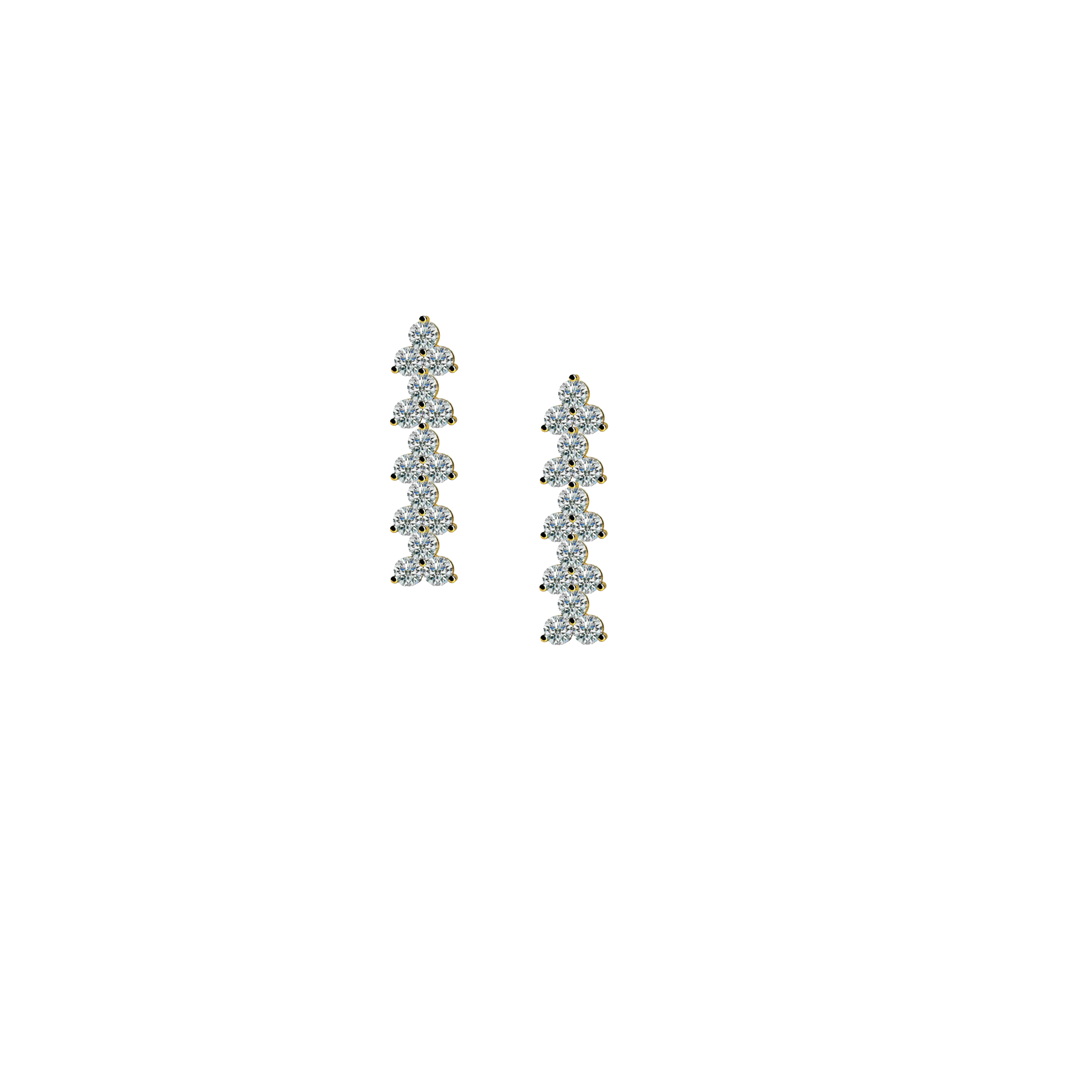 Mini Diamond Trillium Drop Earrings