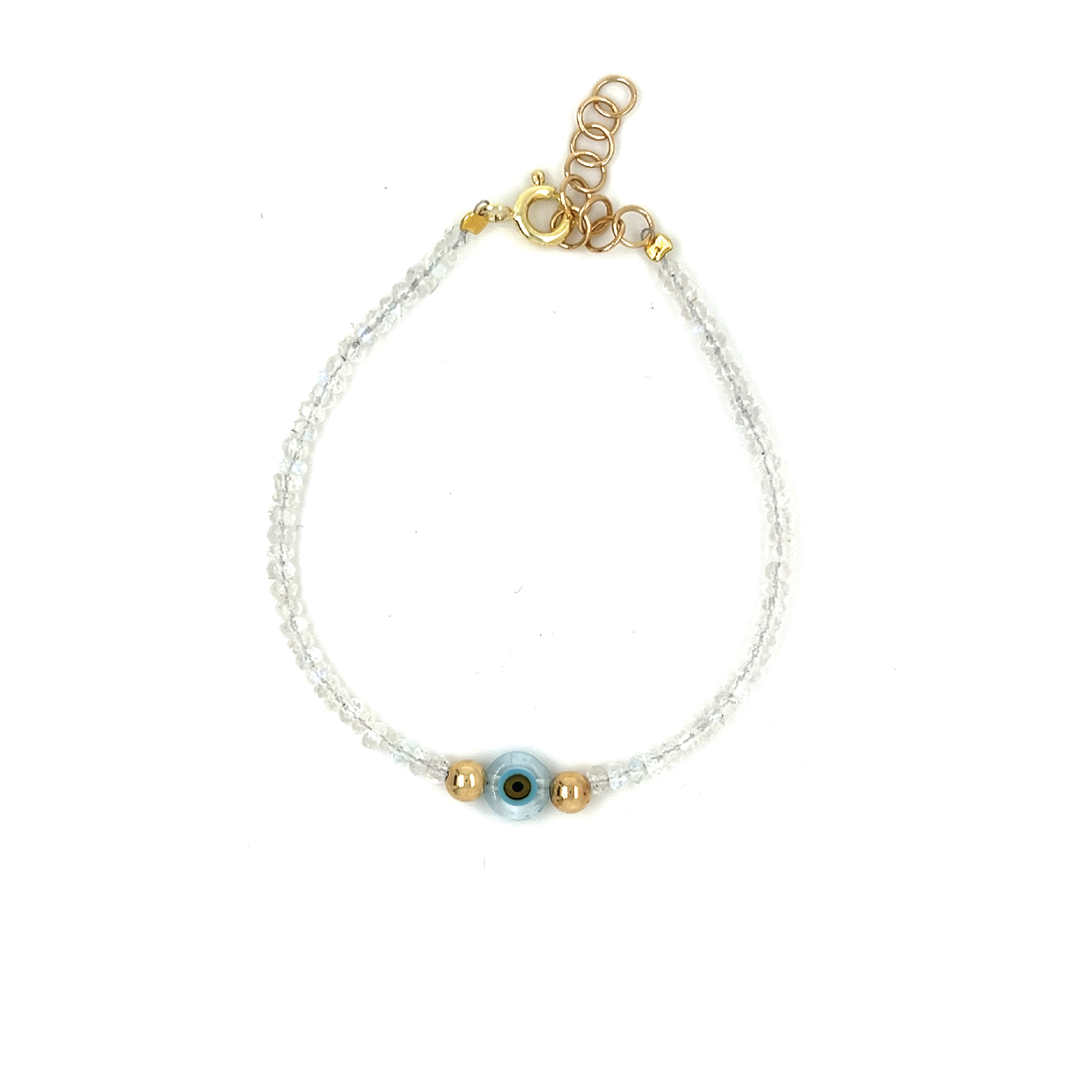 Moonstone Evil Eye Strand Bracelet