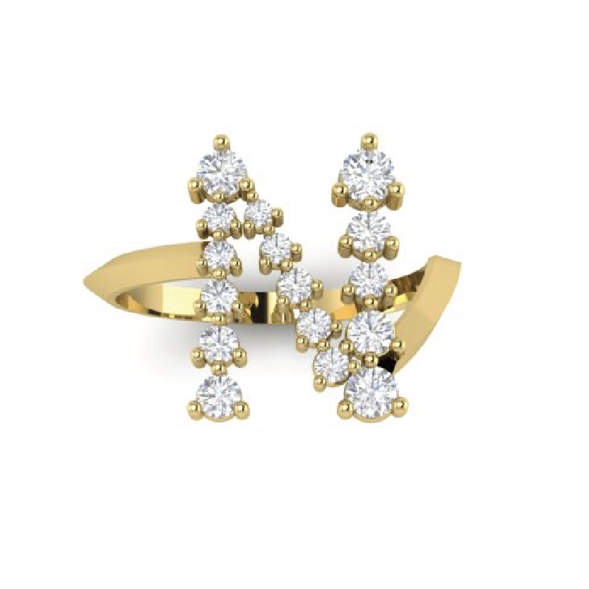 "N" Jumbo Diamond Letter Ring
