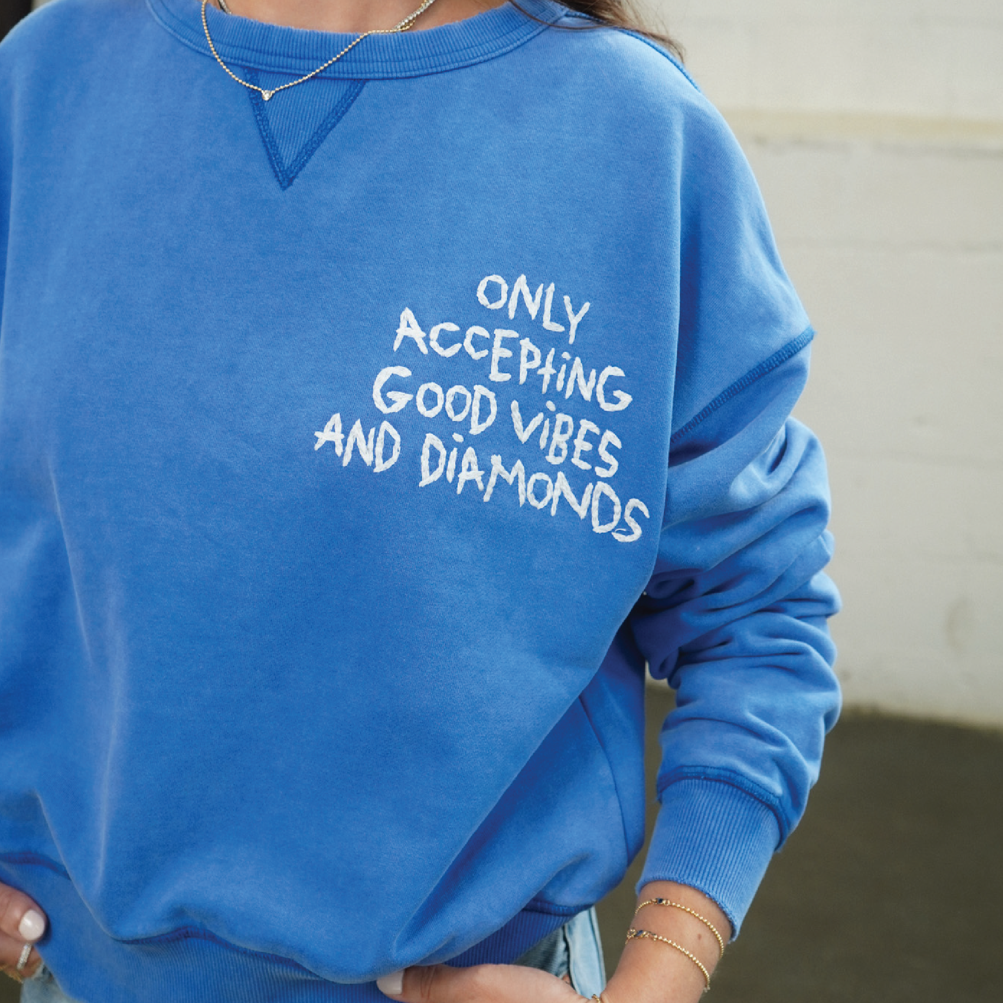 Only Accepting Good Vibes and Diamonds Sweatshirt