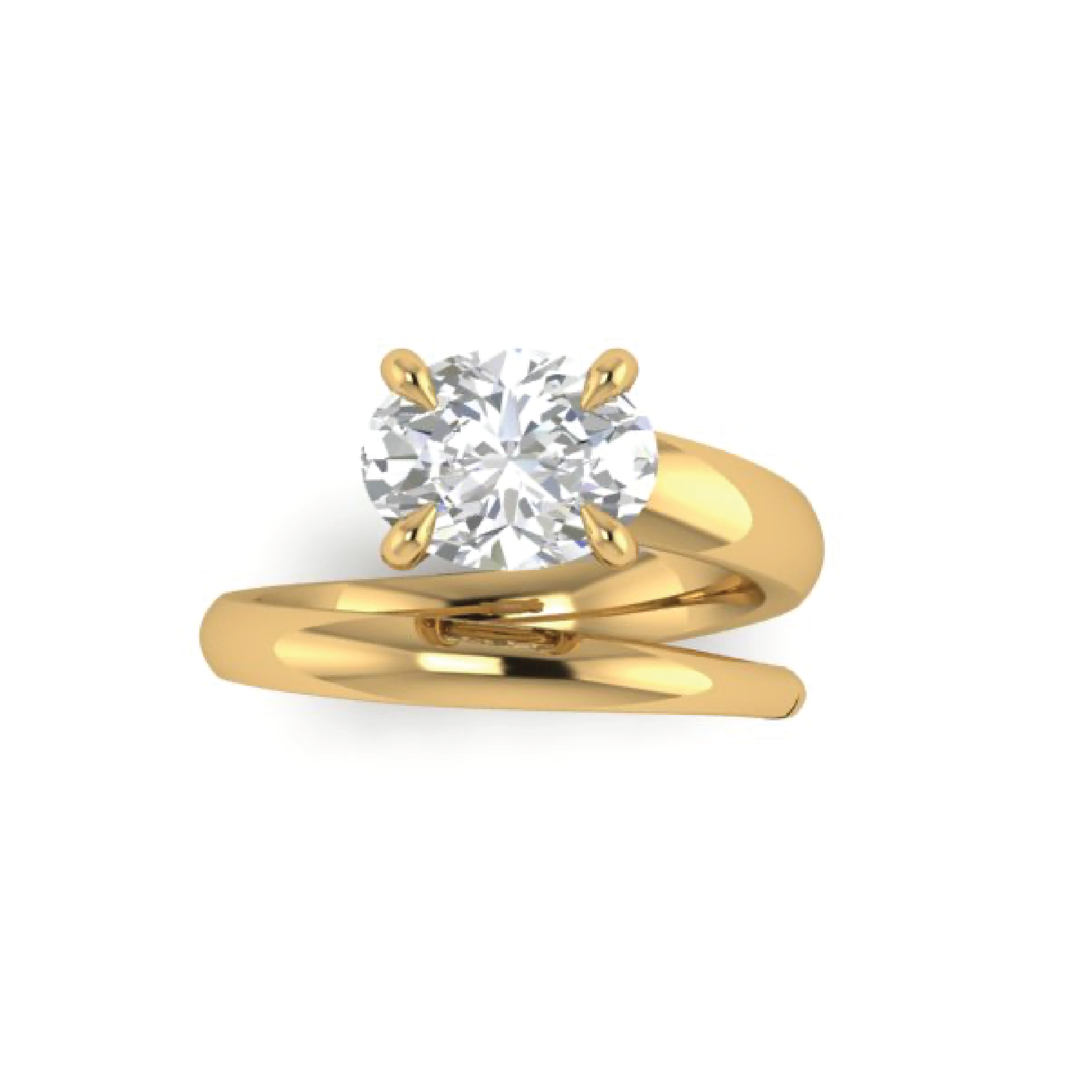 Oval Diamond Wrap Ring