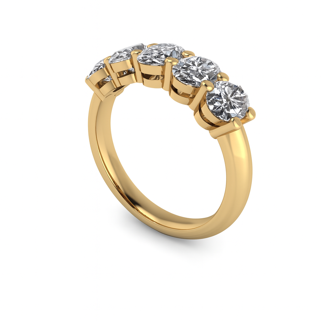 Chunky Oval Diamond Half Ring