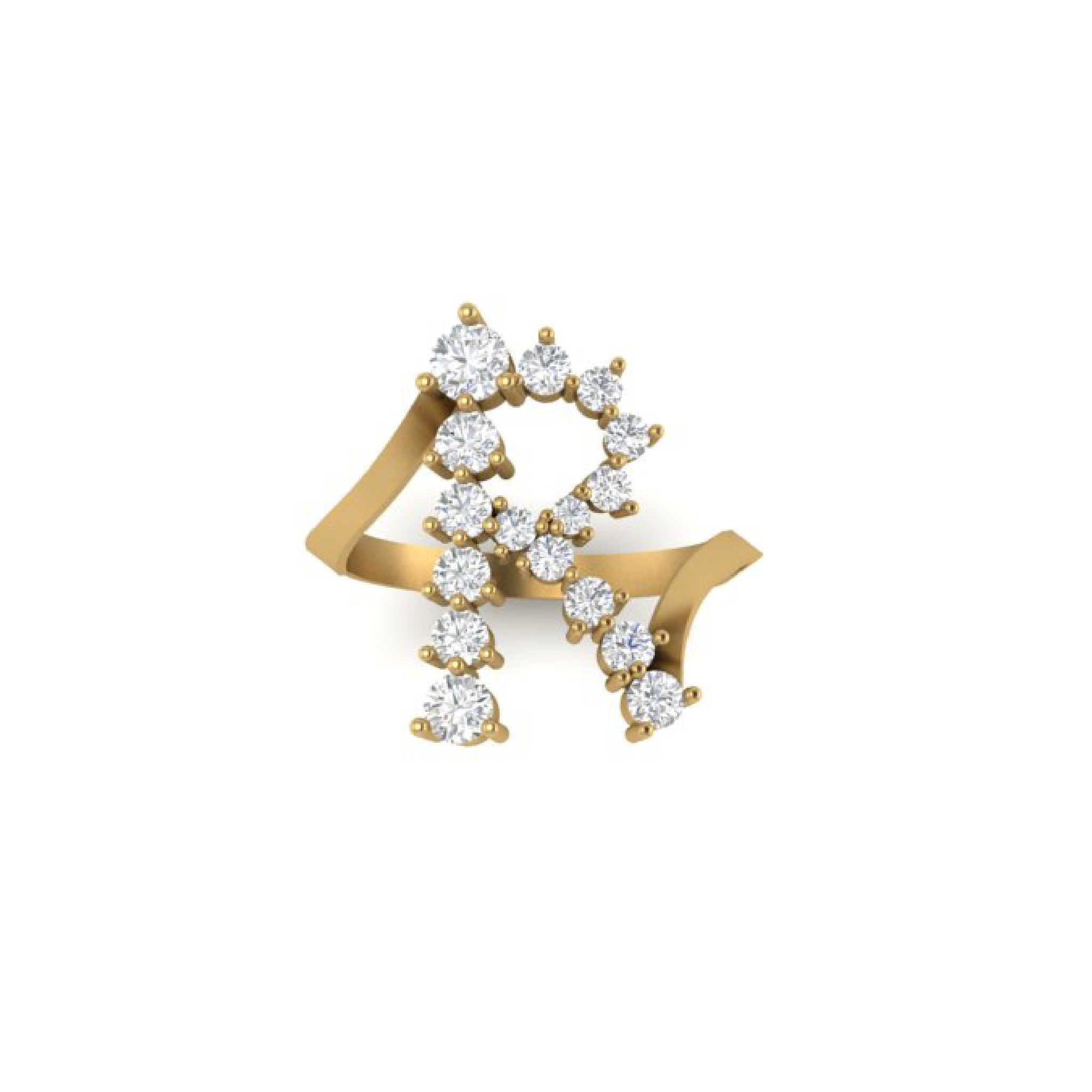 "R" Jumbo Diamond Letter Ring