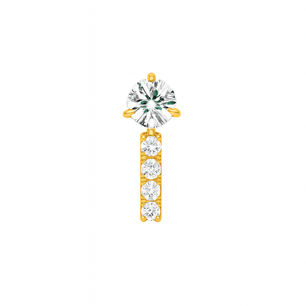 Round Diamond Drop Earring_