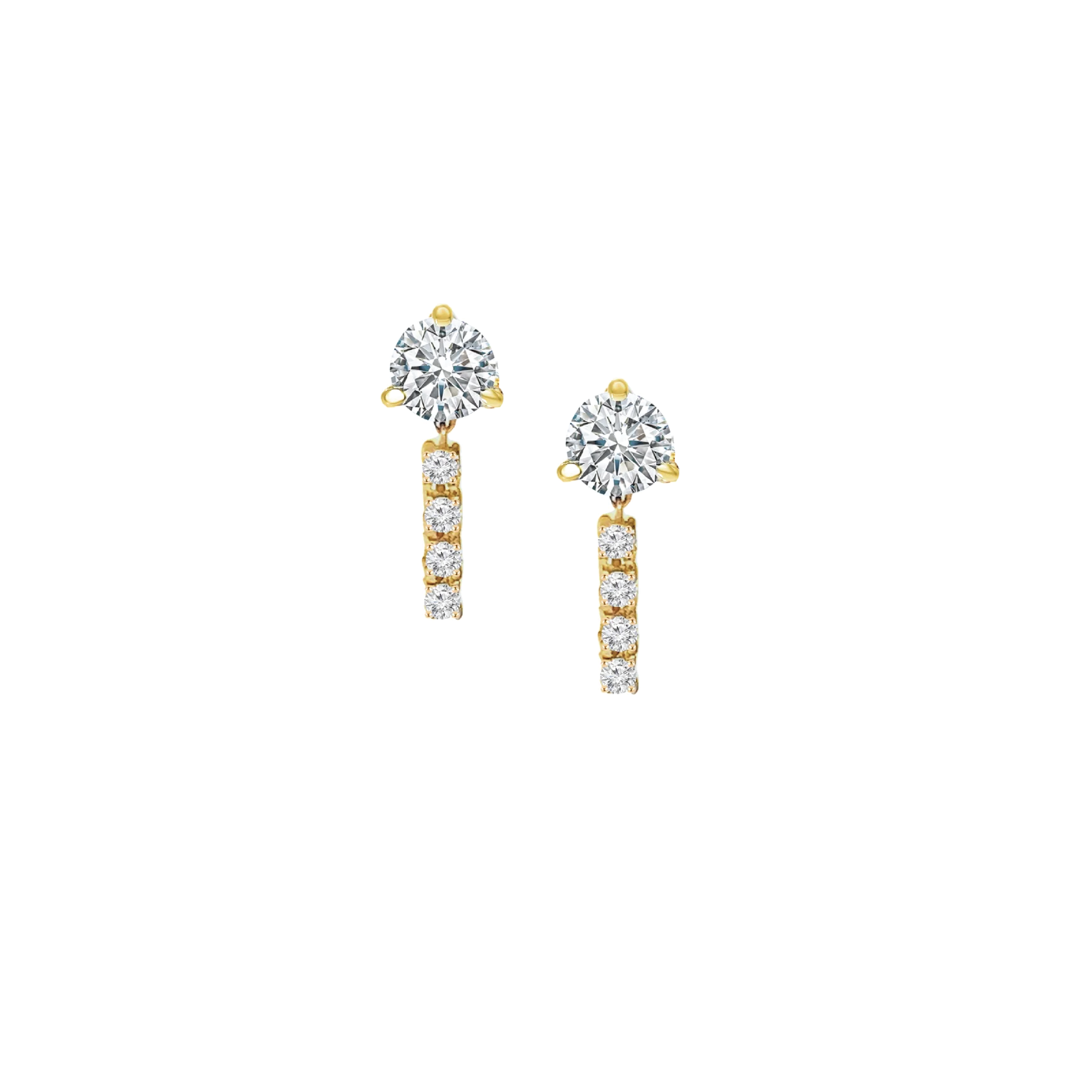 Round Diamond Drop Earring