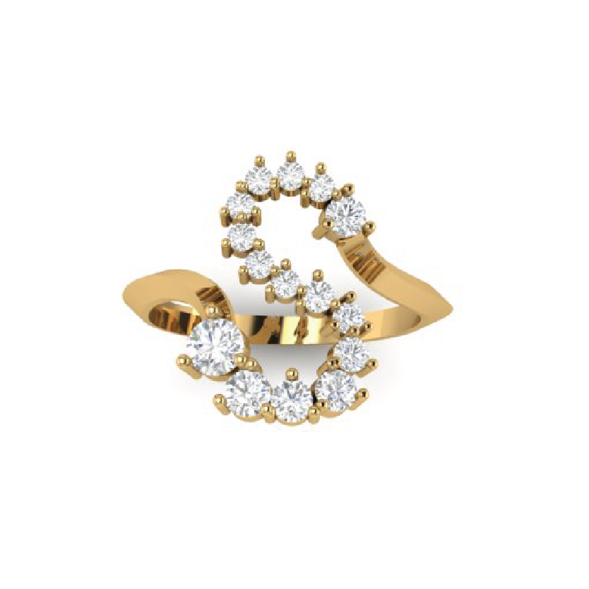 "S" Jumbo Diamond Letter Ring