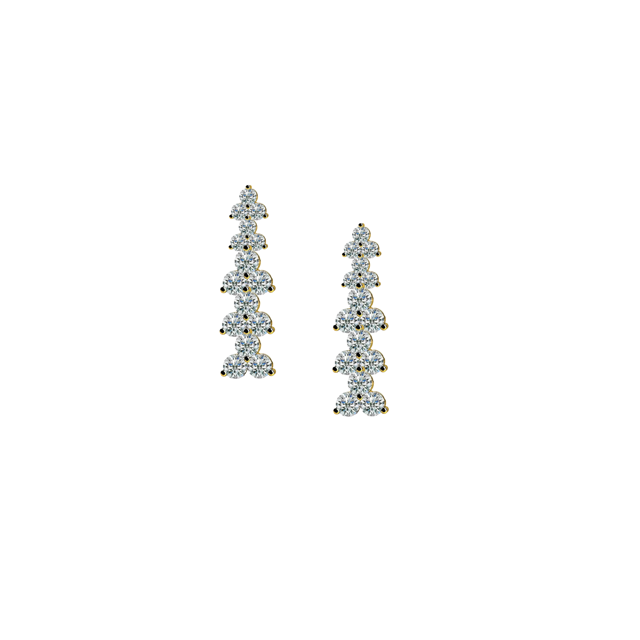 Diamond Trillium Drop Earrings