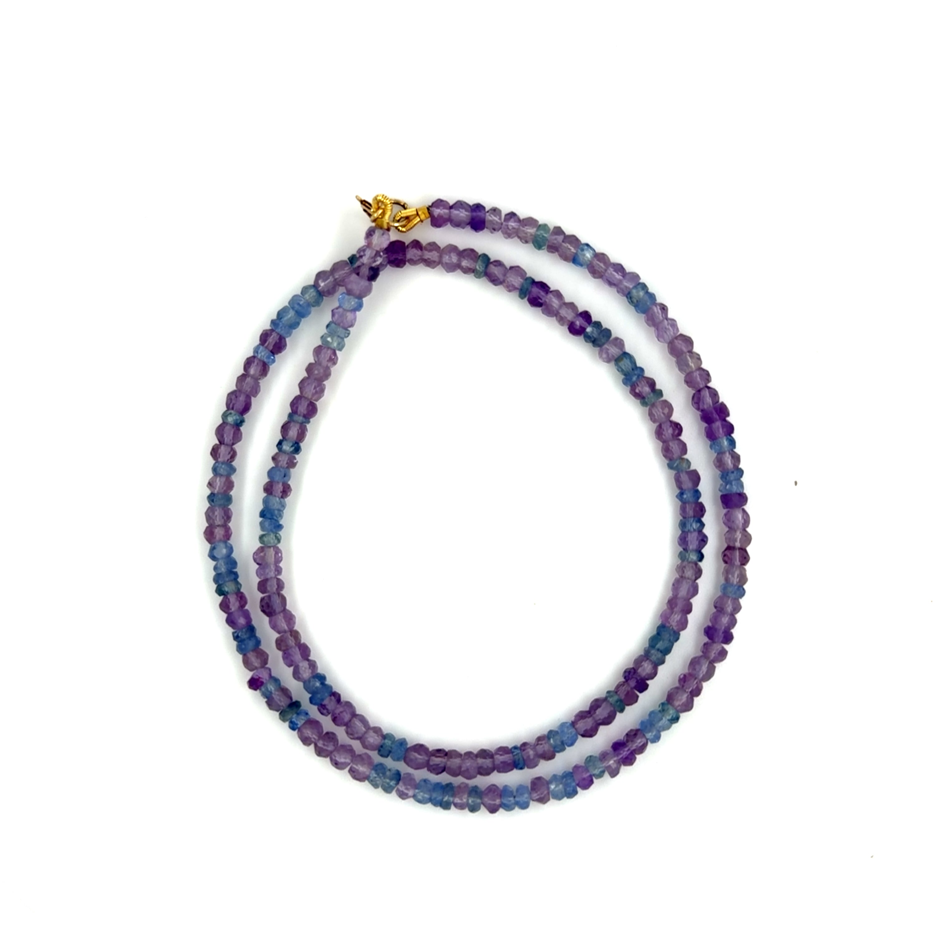 Blue Sapphire + Amethyst Beaded Strand