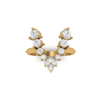 "V" Jumbo Diamond Letter Ring