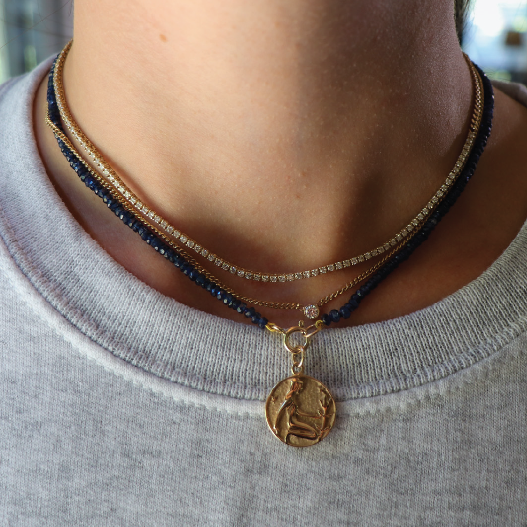 Blue Sapphire Strand Necklace