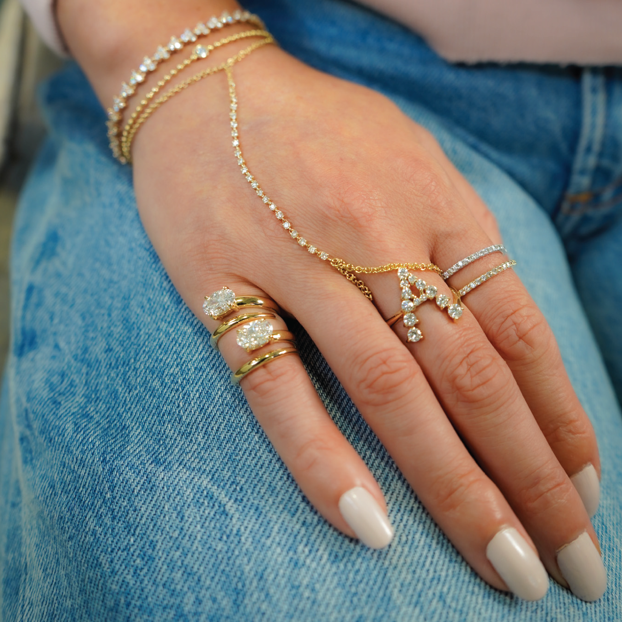 Oval Diamond Wrap Ring