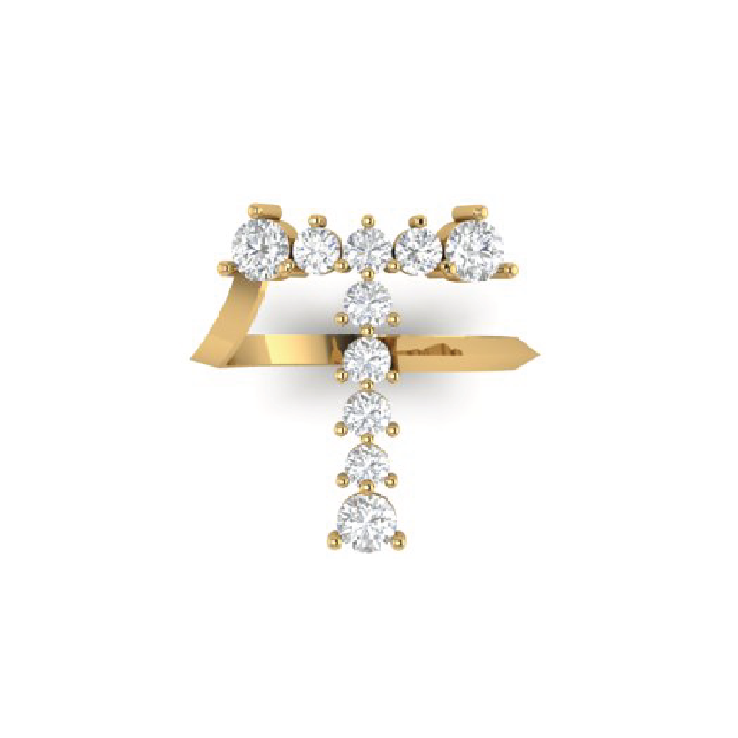 "T" Jumbo Diamond Letter Ring