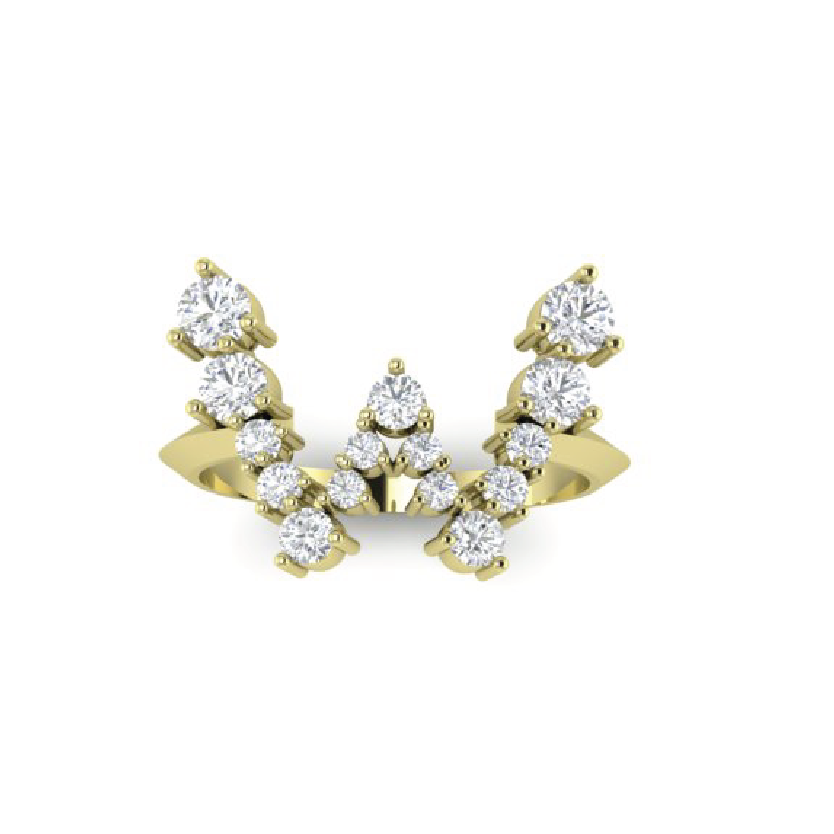 "W" Jumbo Diamond Letter Ring
