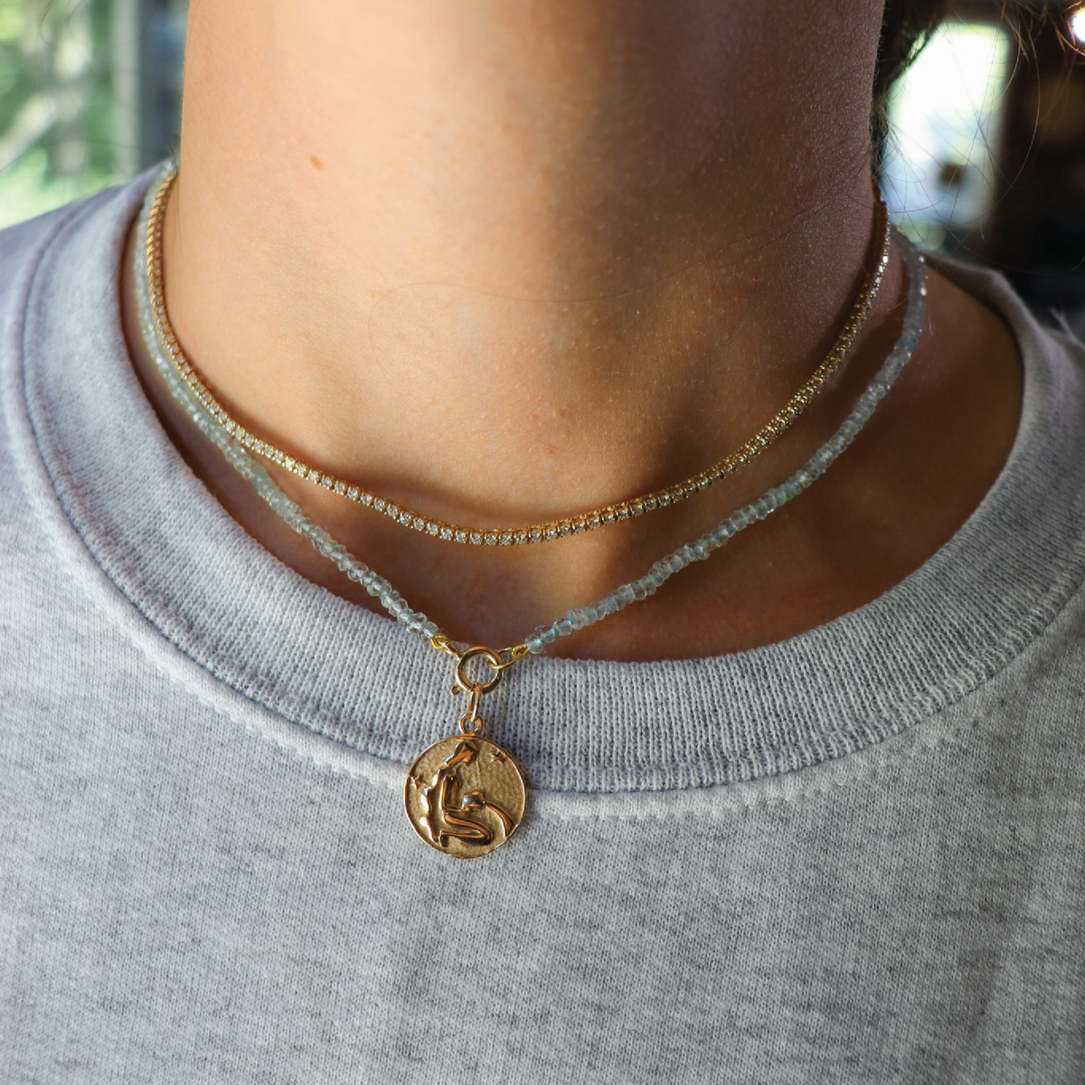Aquamarine Strand Necklace | DIAMONDS + SWEATSHIRTS
