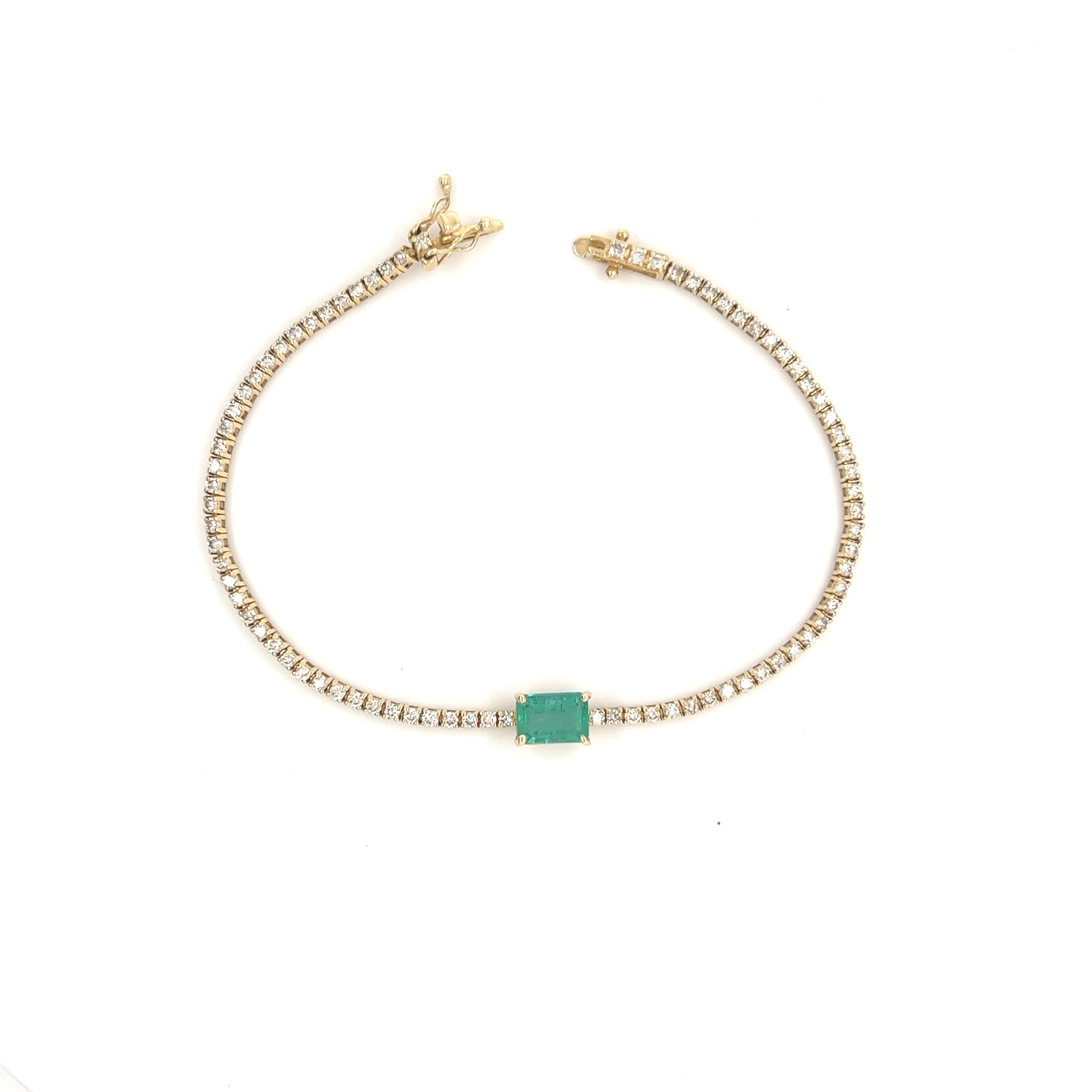Emerald Cut Emerald Whisper Tennis Bracelet