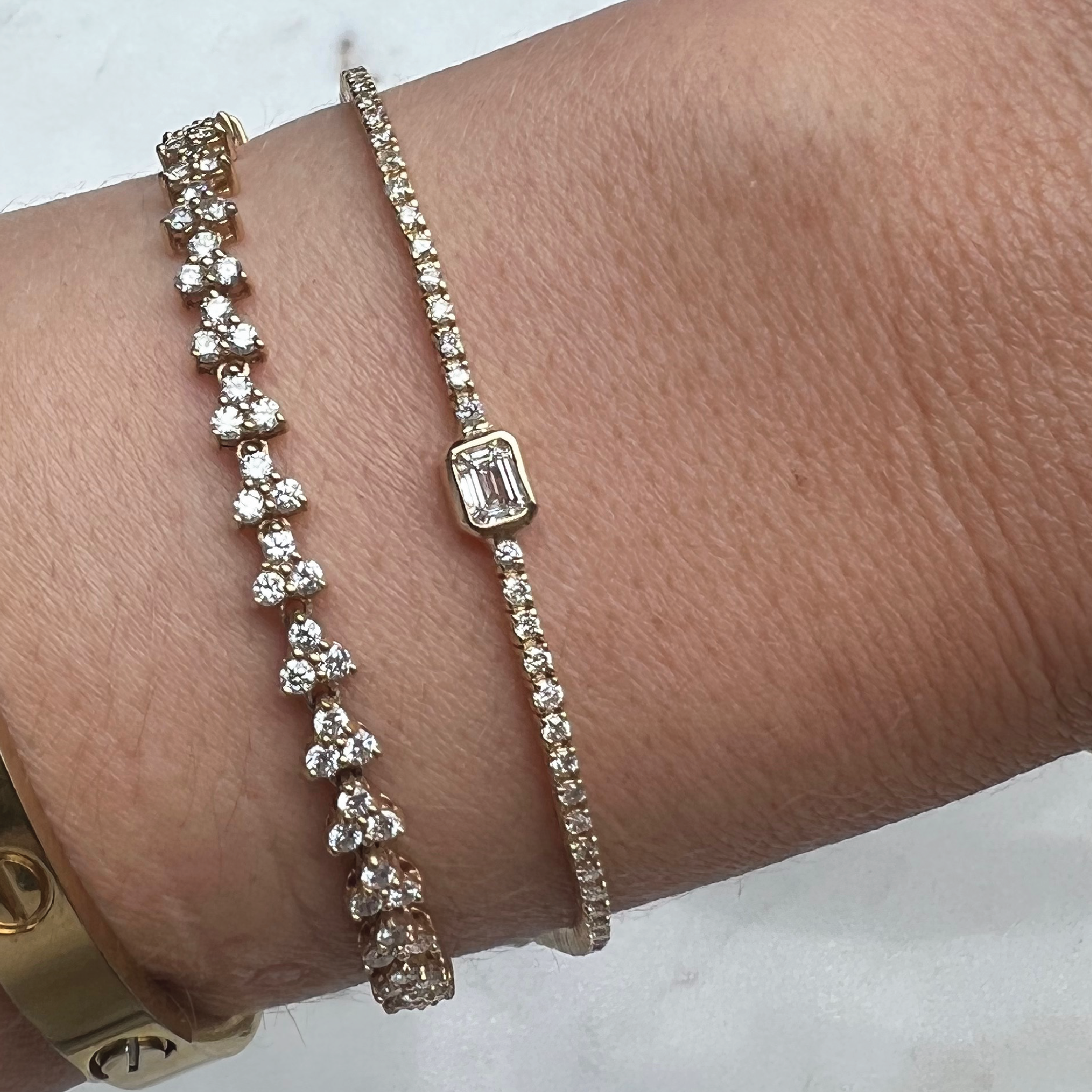 Emerald Cut Diamond Whisper Tennis Bracelet