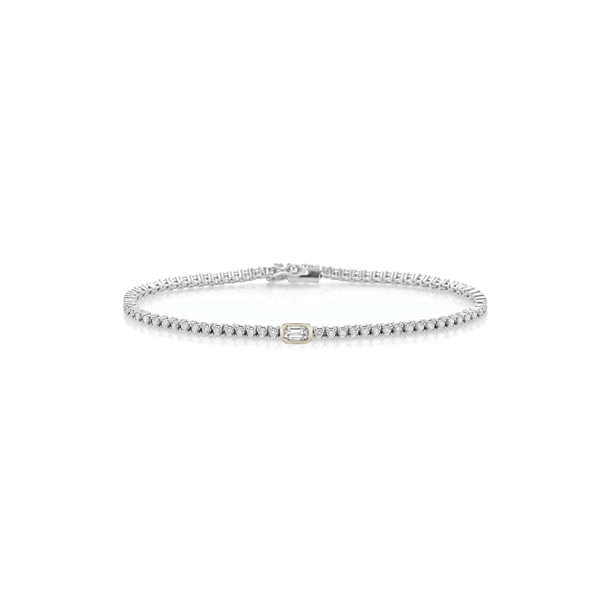 Emerald Cut Diamond Whisper Tennis Bracelet