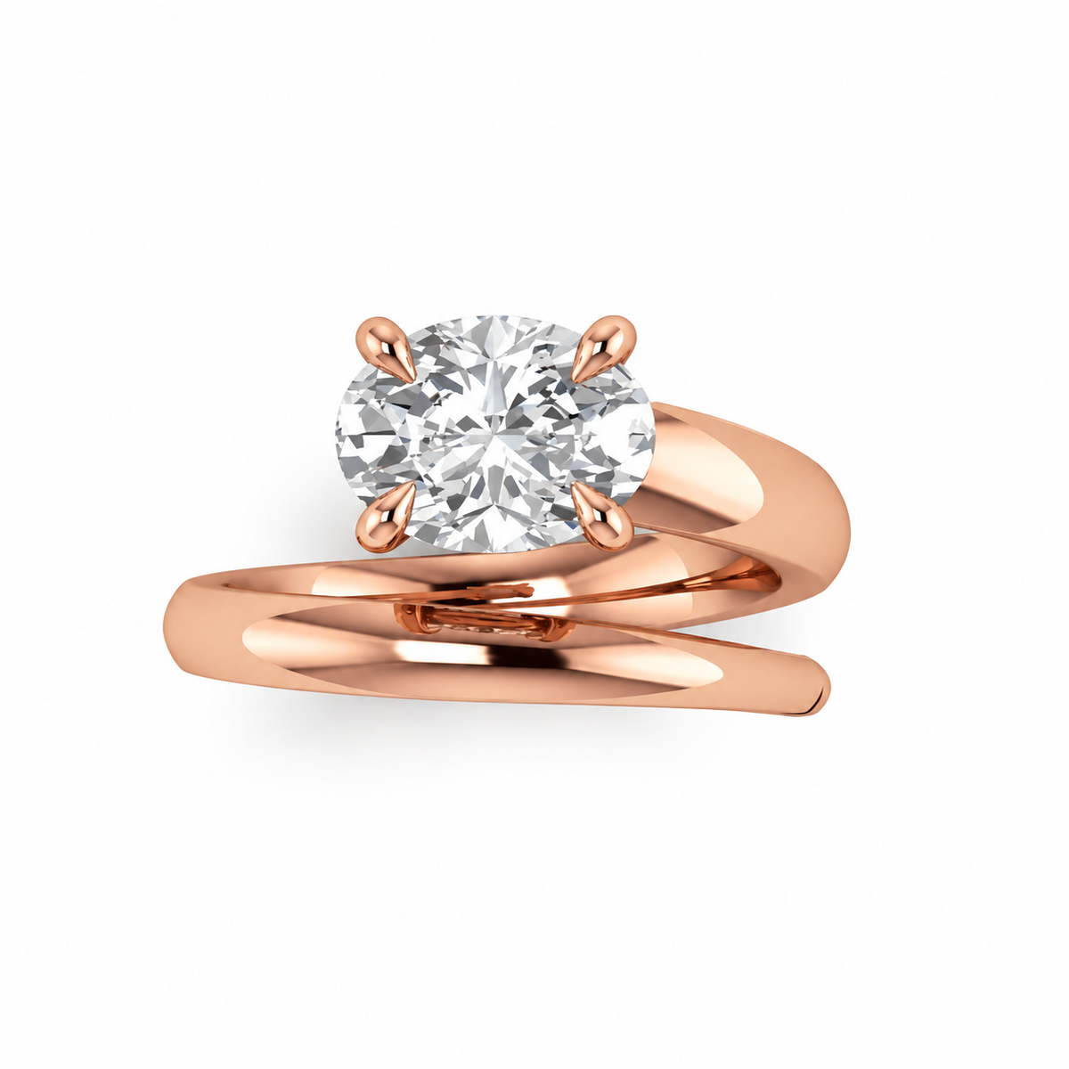 Oval Diamond Wrap Ring
