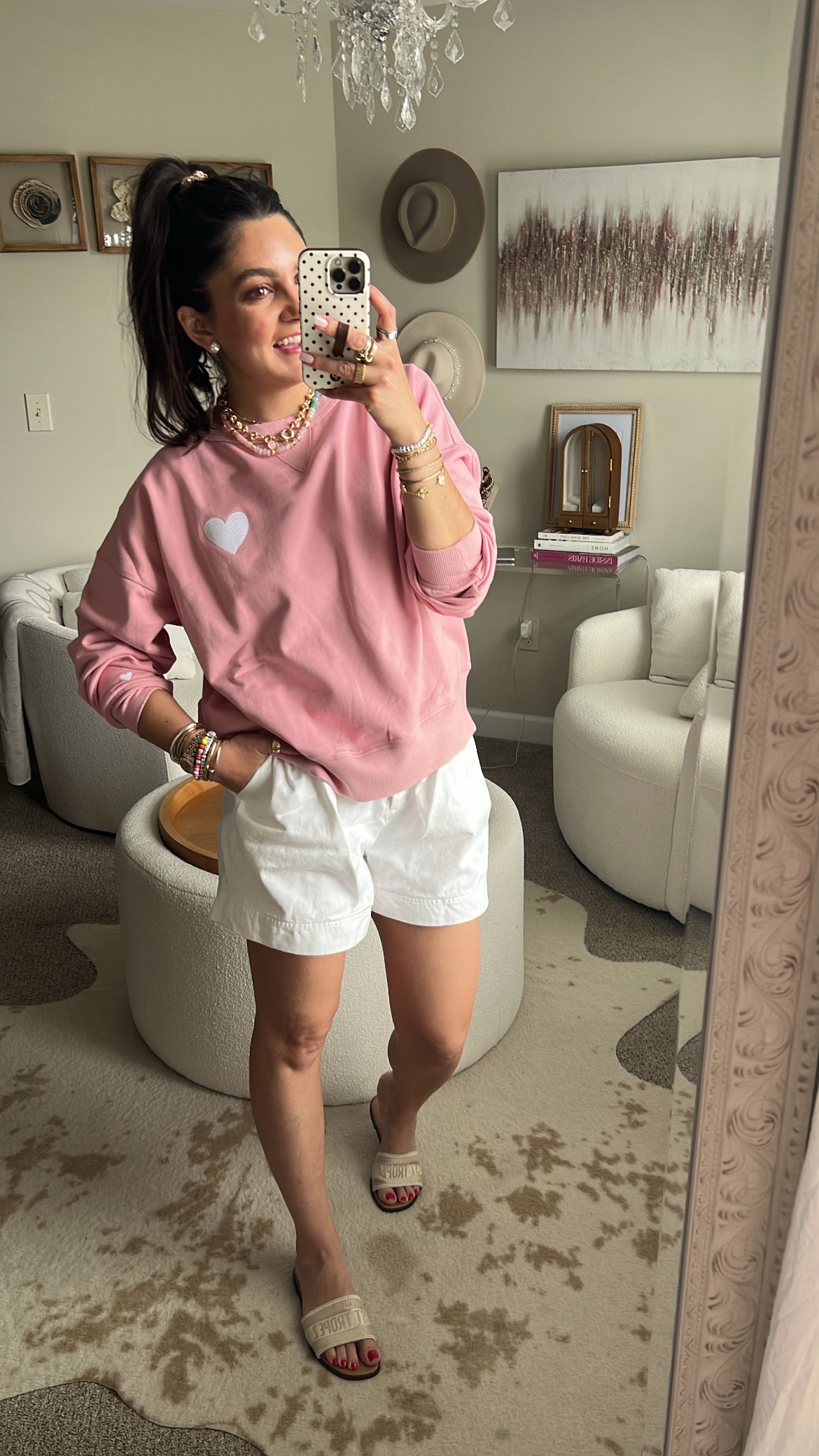 DS x Michele Pink Heart Sweatshirt