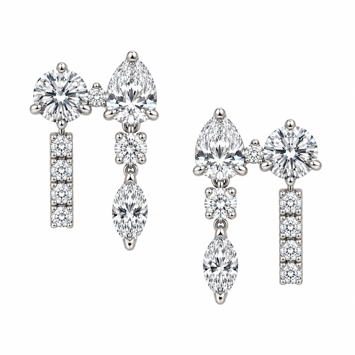 Double Drop Diamond Earrings