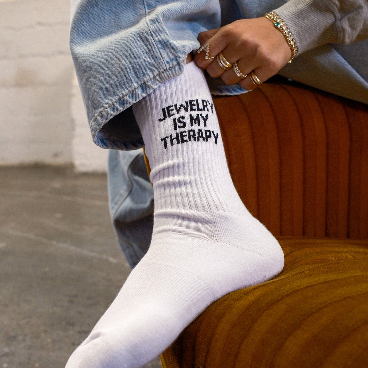 Jewelry Is My Therapy Socks