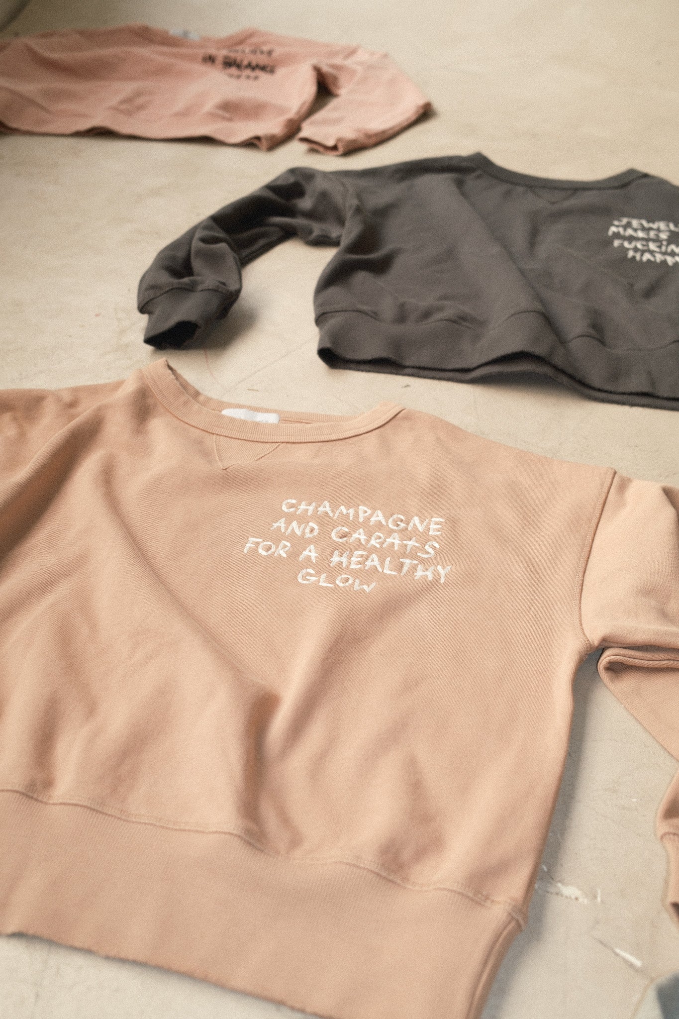 Champagne and Carats For A Healthy Glow Sweatshirt