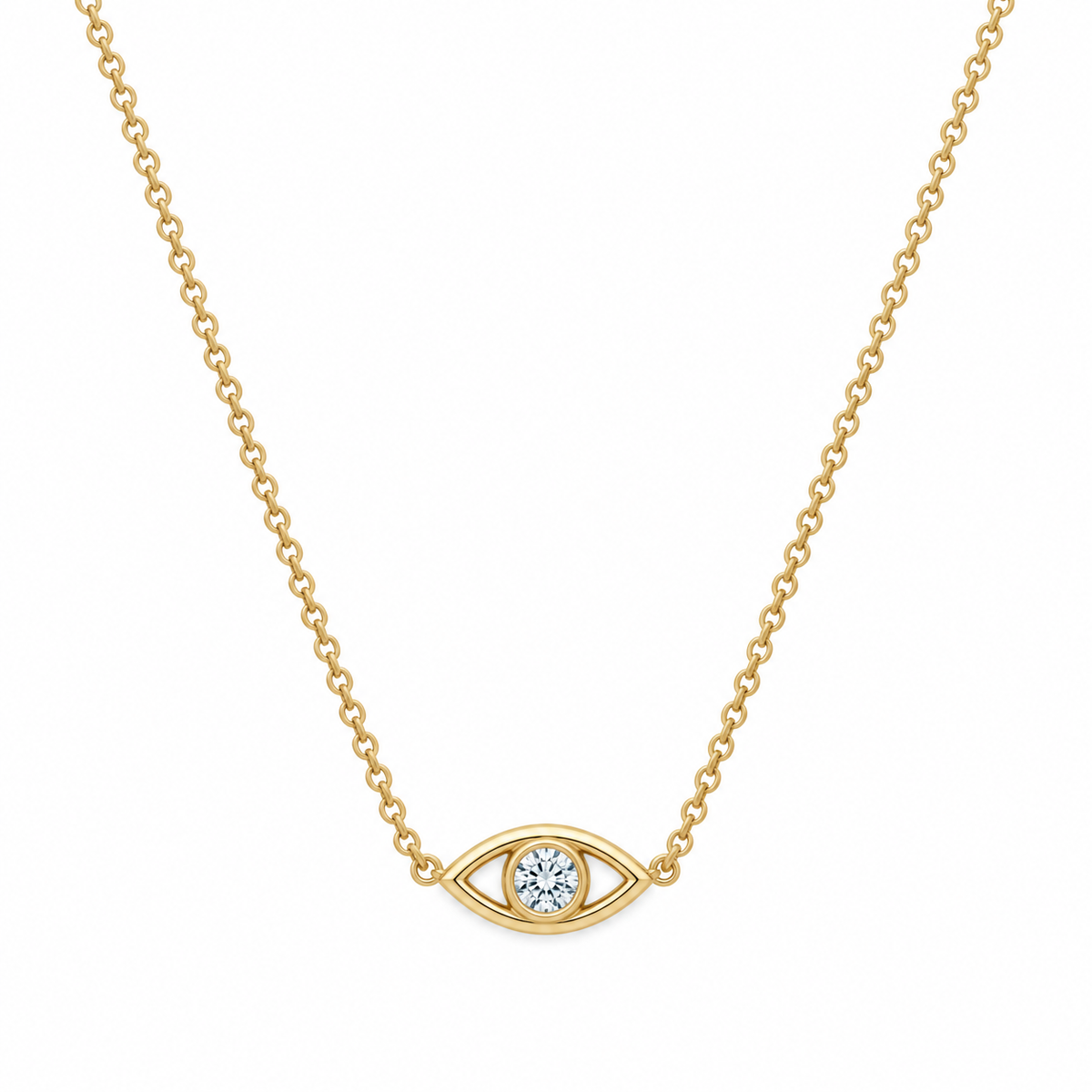 Medium Evil Eye Rolo Chain Necklace - SAMPLE