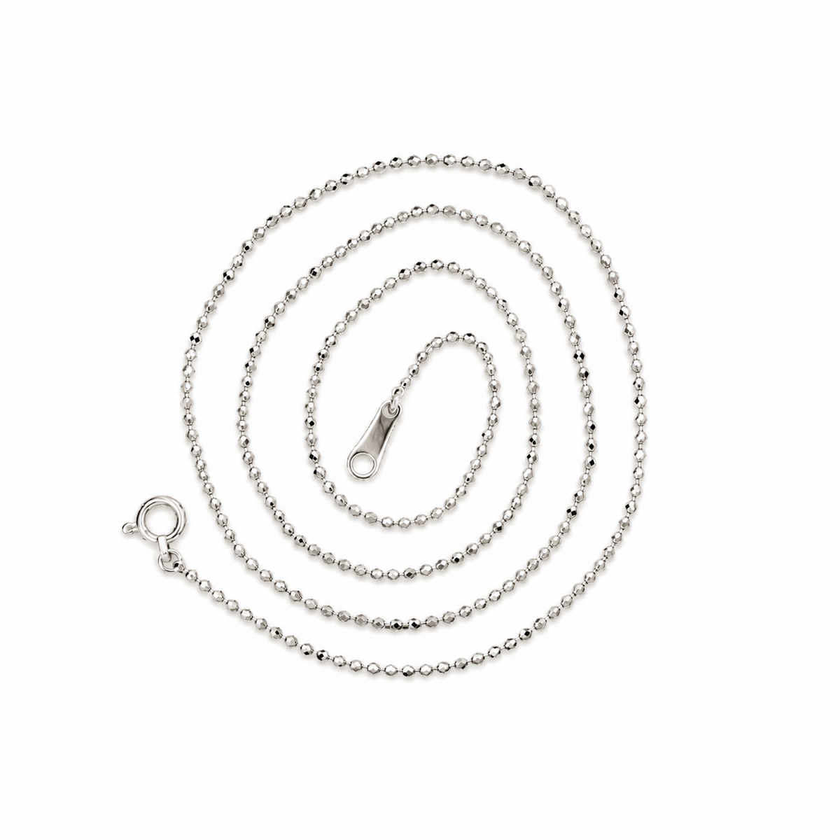 Diamond-Cut Ball Chain Necklace